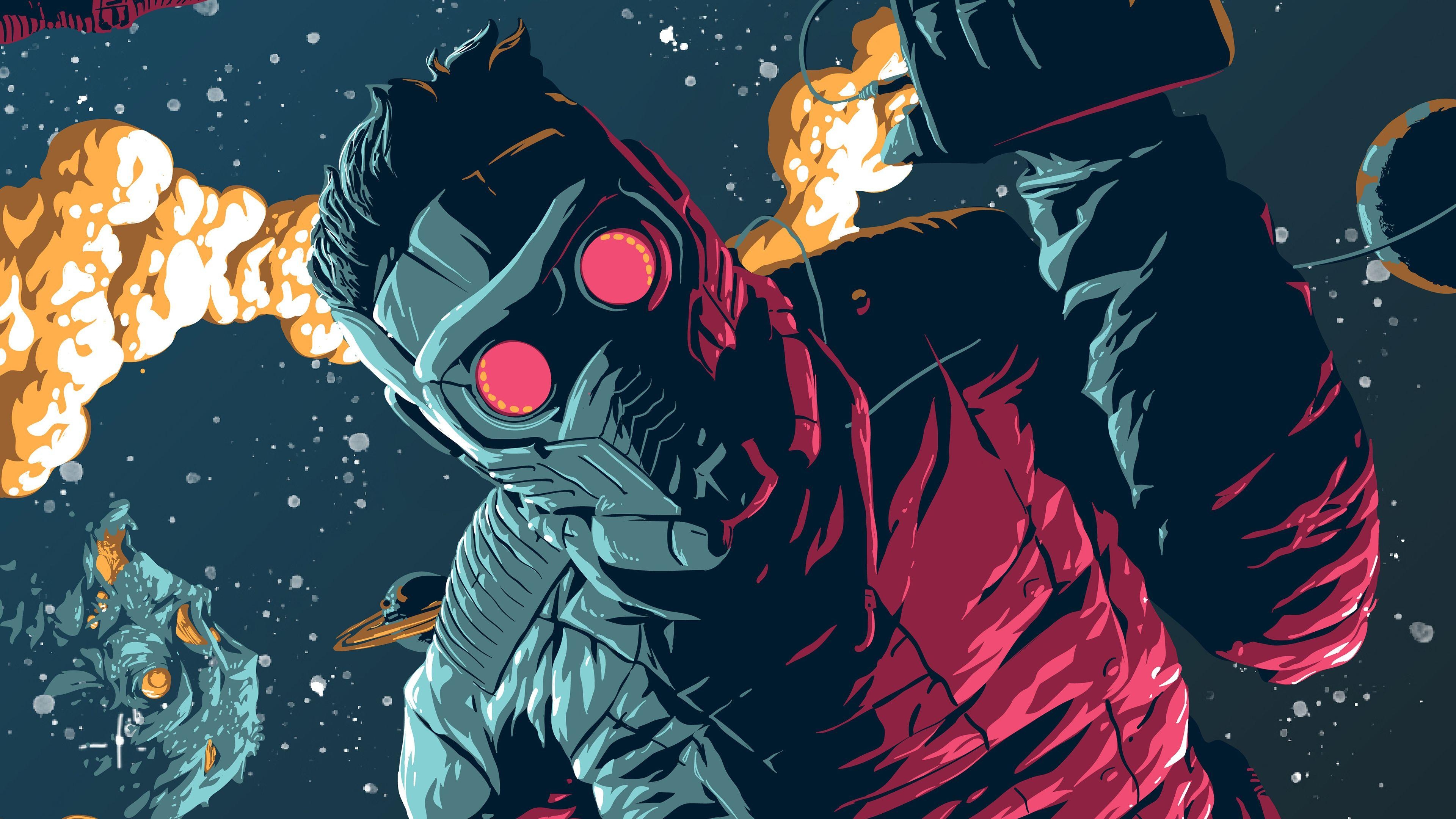 Star-Lord, 4K, Kunst, Superhelden, Marvel, 3840x2160 4K Desktop