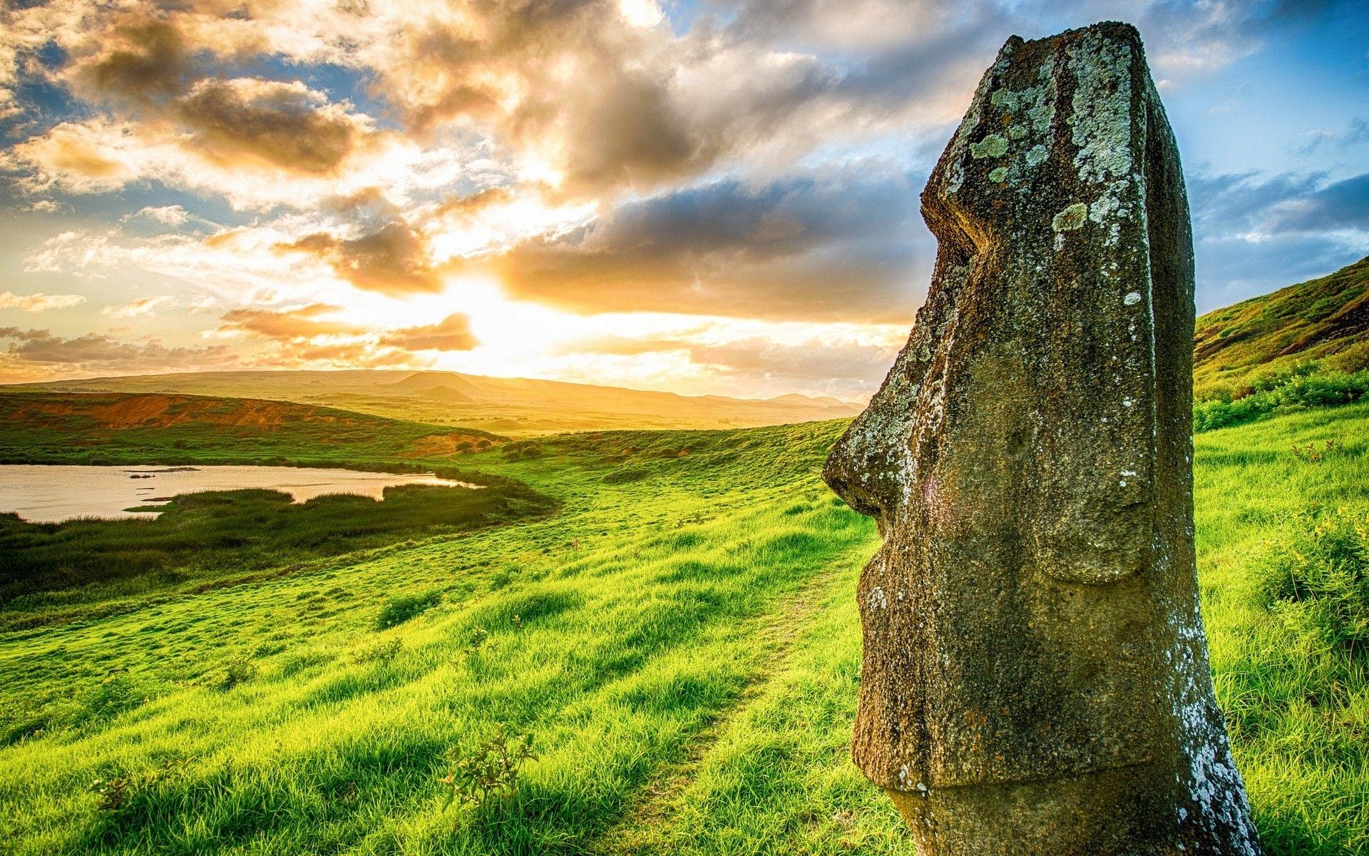 Osterinsel, Landschaft, Moai, Weltkulturerbe, Chile, 1920x1200 HD Desktop