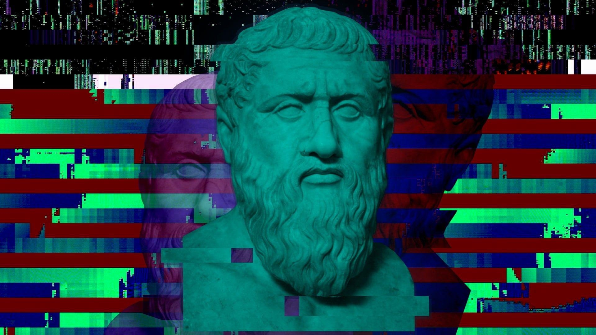 Glitch Art, Griechische Philosophen, Platon, 1920x1080 Full HD Desktop