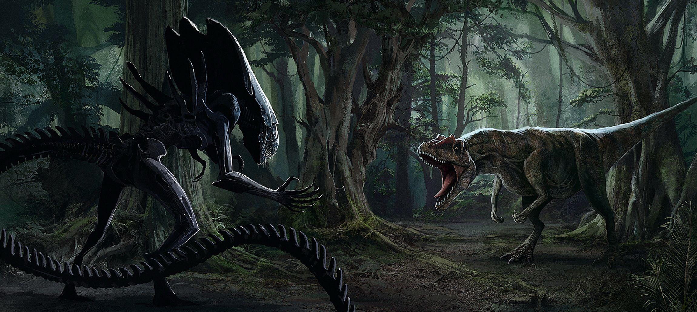 Dinosaurier, Allosaurus, Monster, Alien, Fantasie, 2300x1040 Dual Screen Desktop