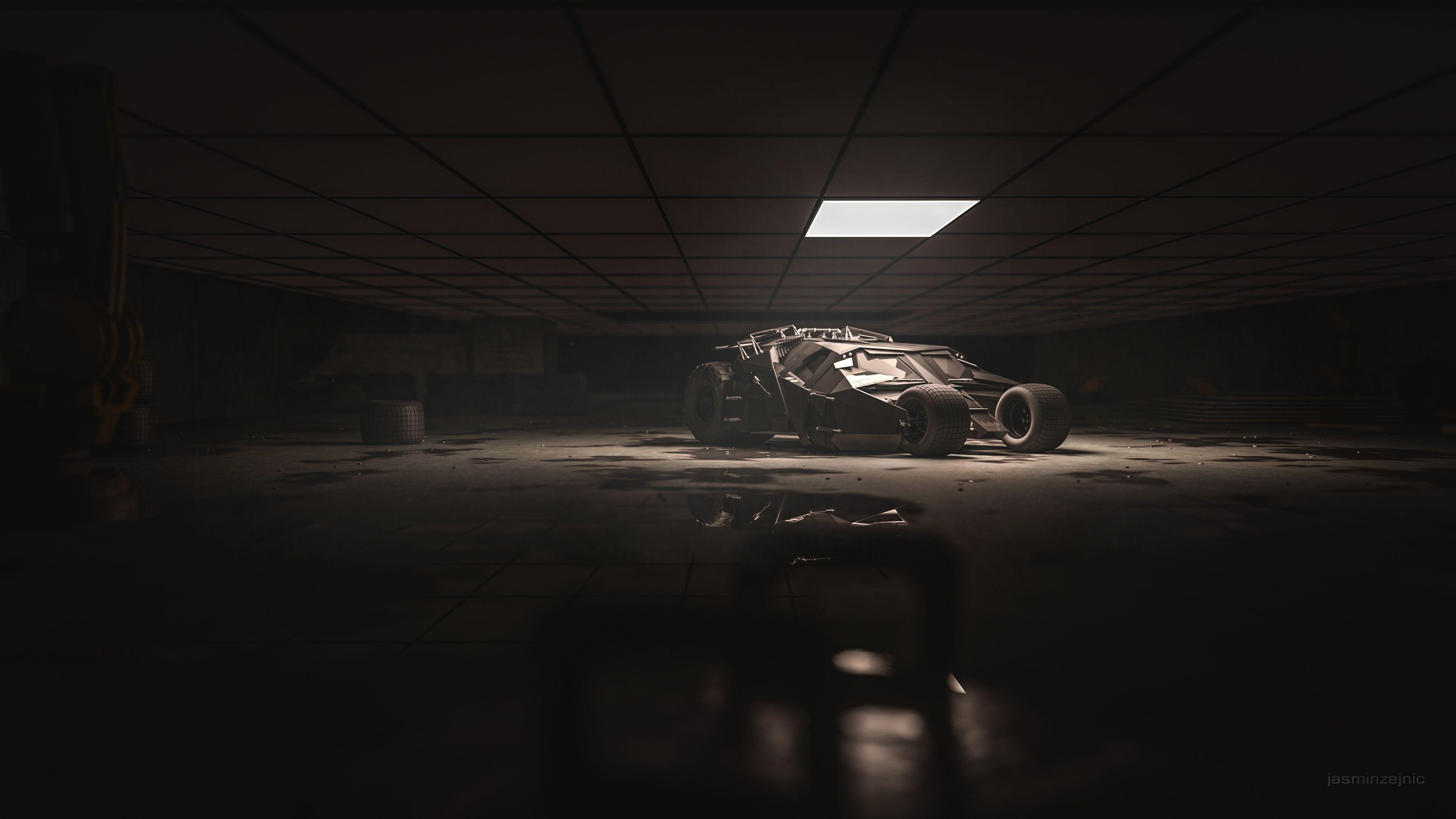 Batcave, Batmobile, 4K, Künstler, Hintergrund, 3840x2160 4K Desktop