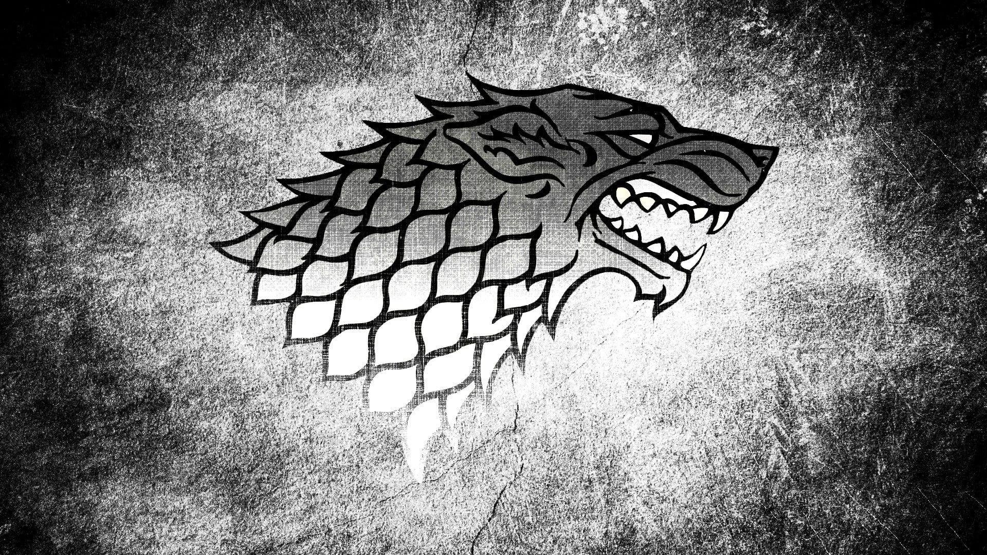 Haus Stark, graues Tier, Sigil, Game of Thrones, Illustration, 1920x1080 Full HD Desktop