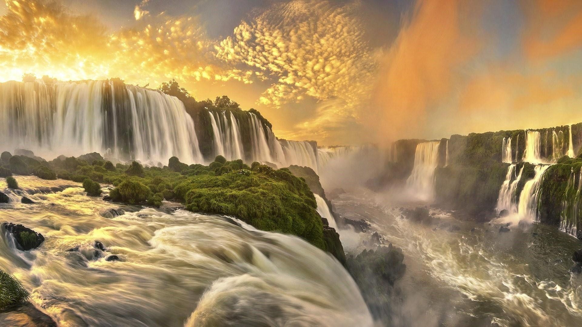 Iguazú-Wasserfälle, wild, beeindruckend, Wasserfälle, Natur, 1920x1080 Full HD Desktop