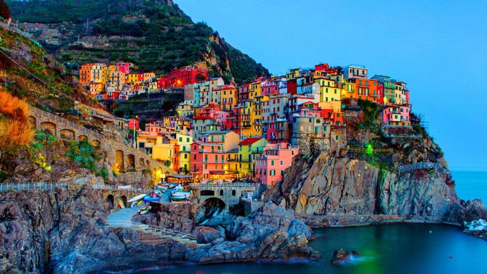 Cinque Terre, Riomaggiore, Italien, Küste, Landschaft, 1600x900 HD Desktop