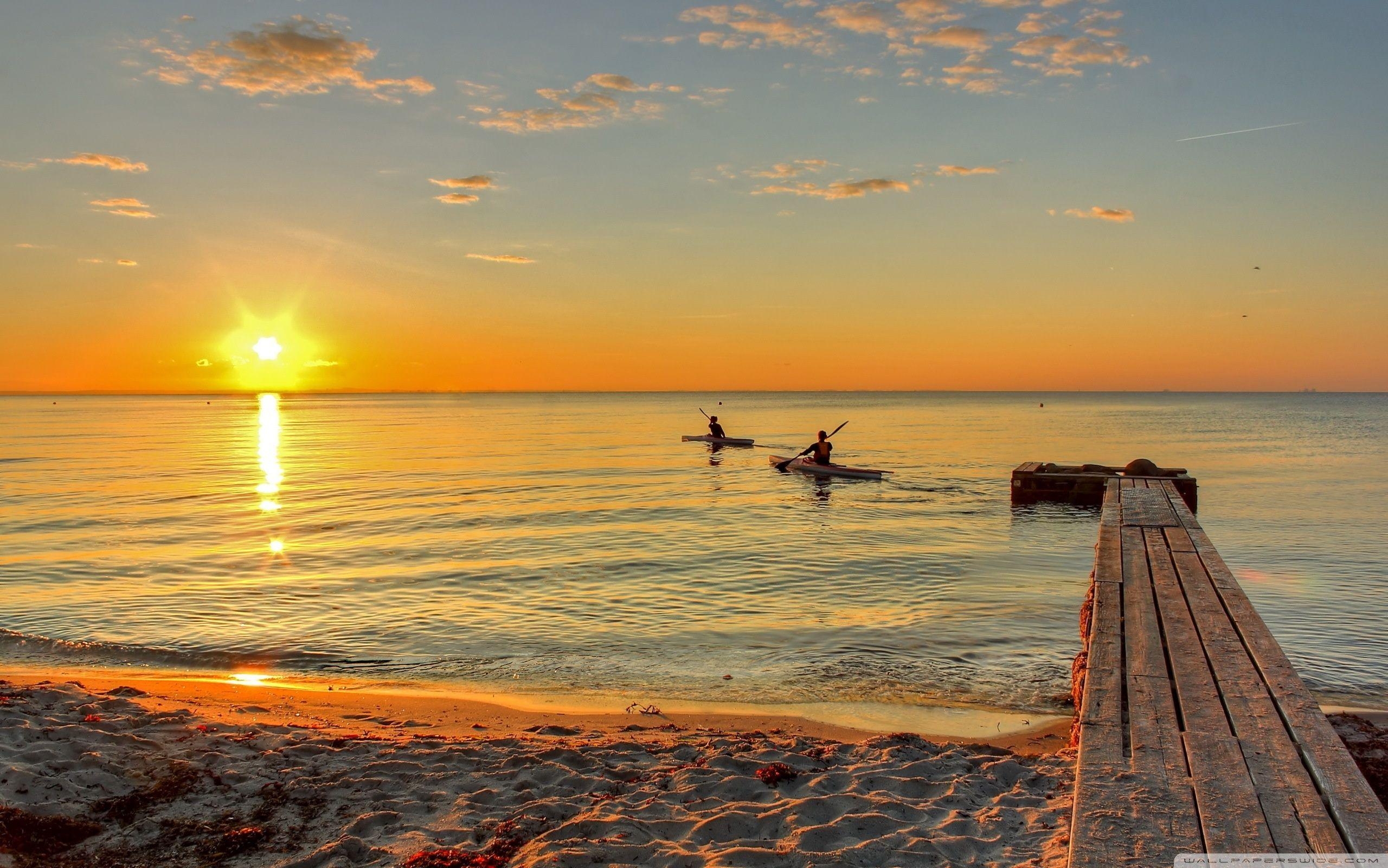 Sonnenuntergang, Meer, Kajakfahren, Fotografie, HD, 2560x1600 HD Desktop