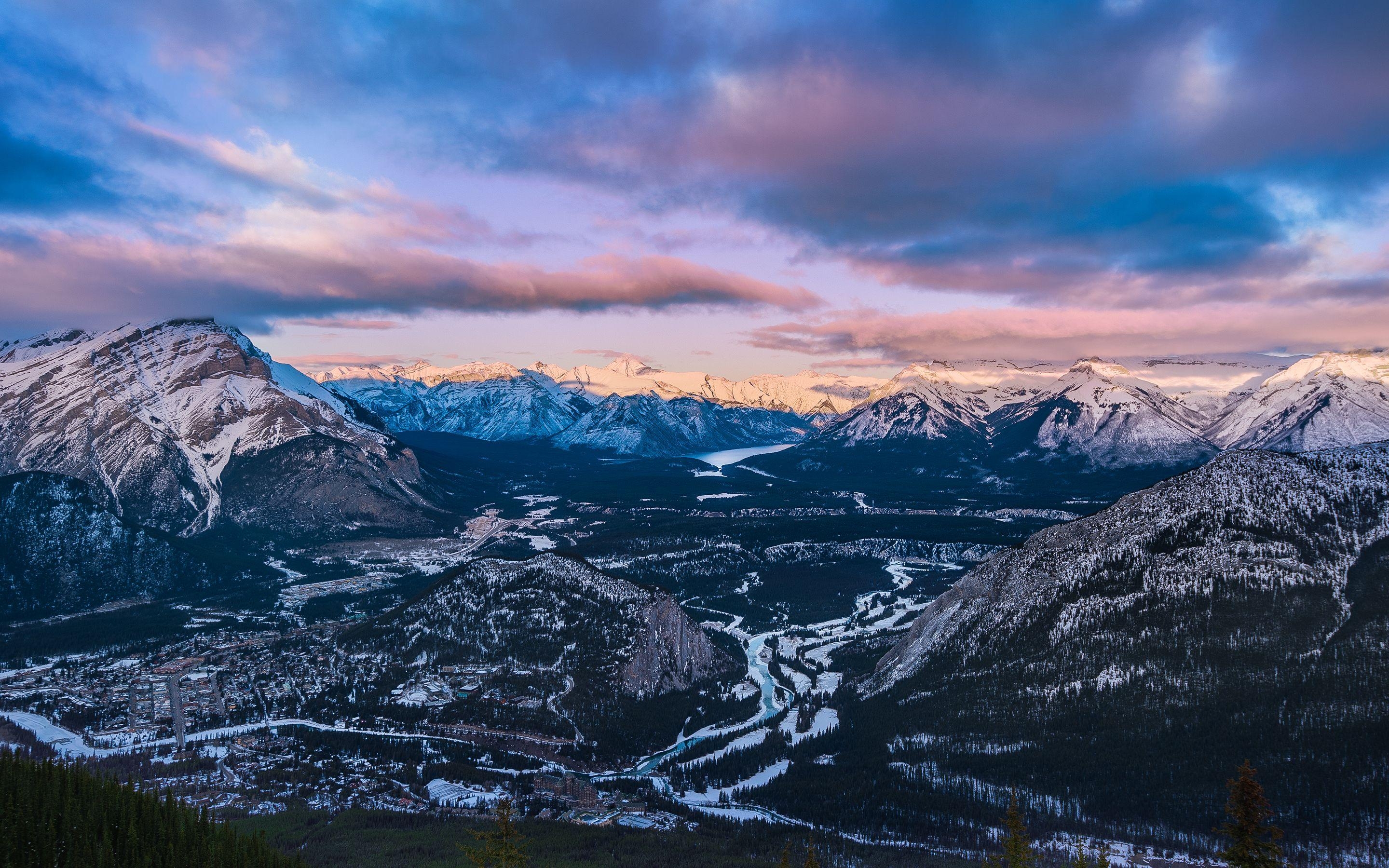 Sonnenuntergang, Sulphur Mountain, Banff, Natur, HD, 2880x1800 HD Desktop