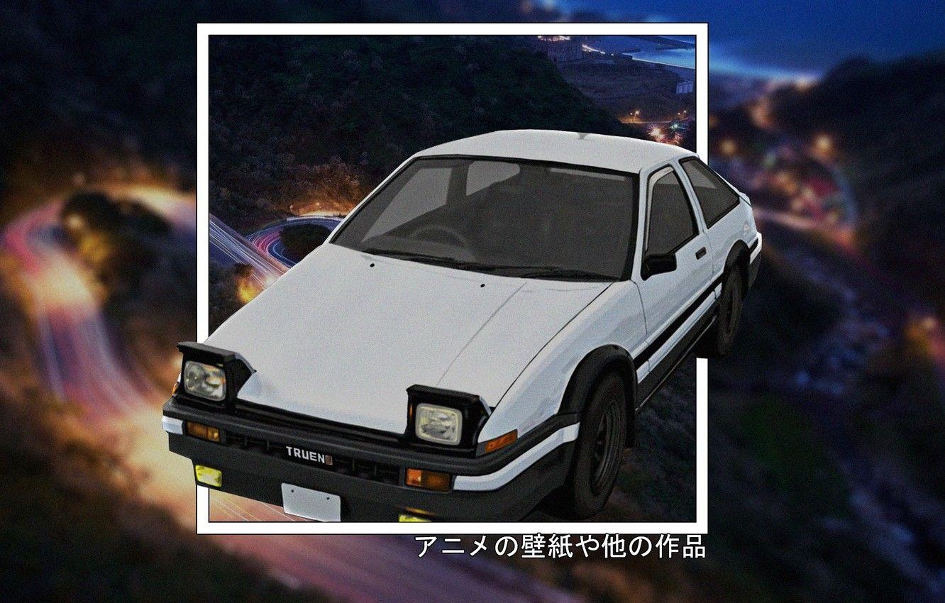 Toyota AE, Trueno, Anime, Madskillz, Initial D, 1340x850 HD Desktop