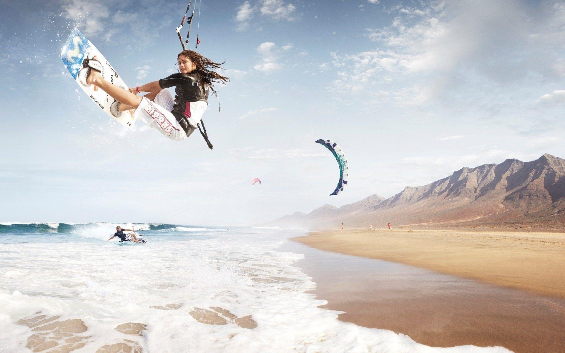 Kitesurfing, HD, Hintergrundbild, Wasser, Freiheitsgefühl, 1920x1200 HD Desktop