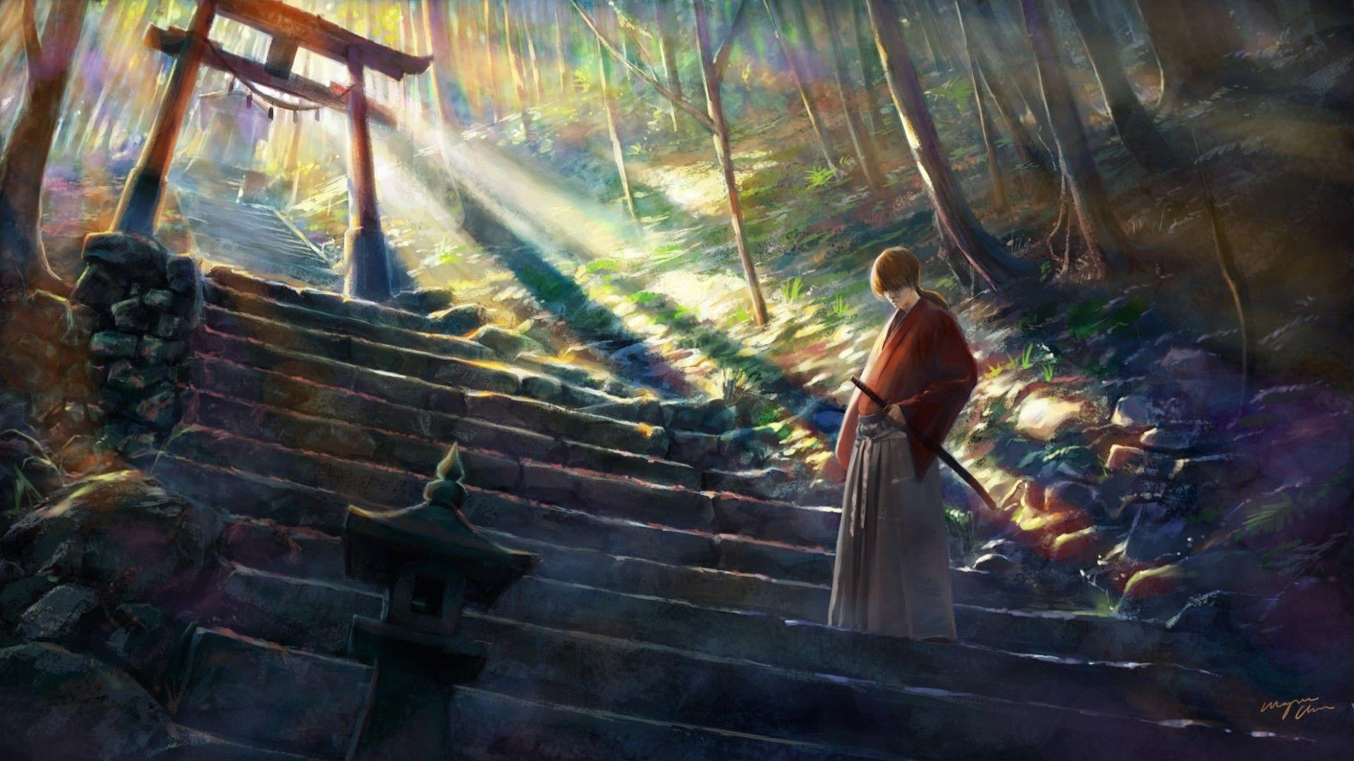 Kenshin Himura, Rurouni, HD Bild, Anime, Manga Charakter, 1920x1080 Full HD Desktop