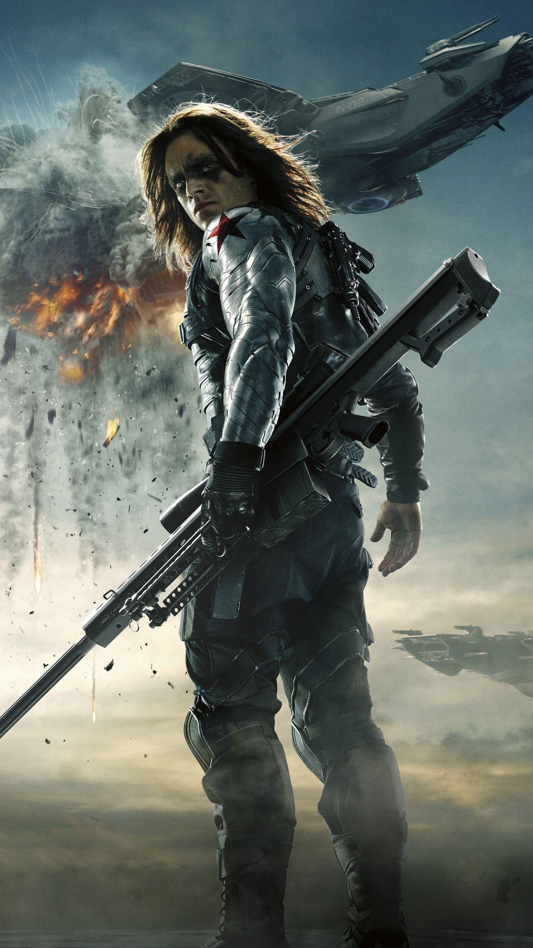 Bucky Barnes, Winter Soldier, HTC One, Marvel, Hintergrund, 1080x1920 Full HD Handy