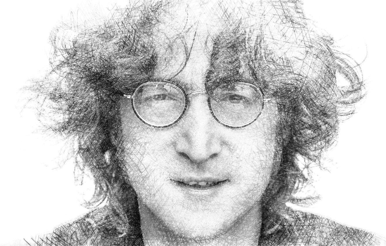 John Lennon, Porträt, Brille, Musiker, Ikone, 1340x850 HD Desktop