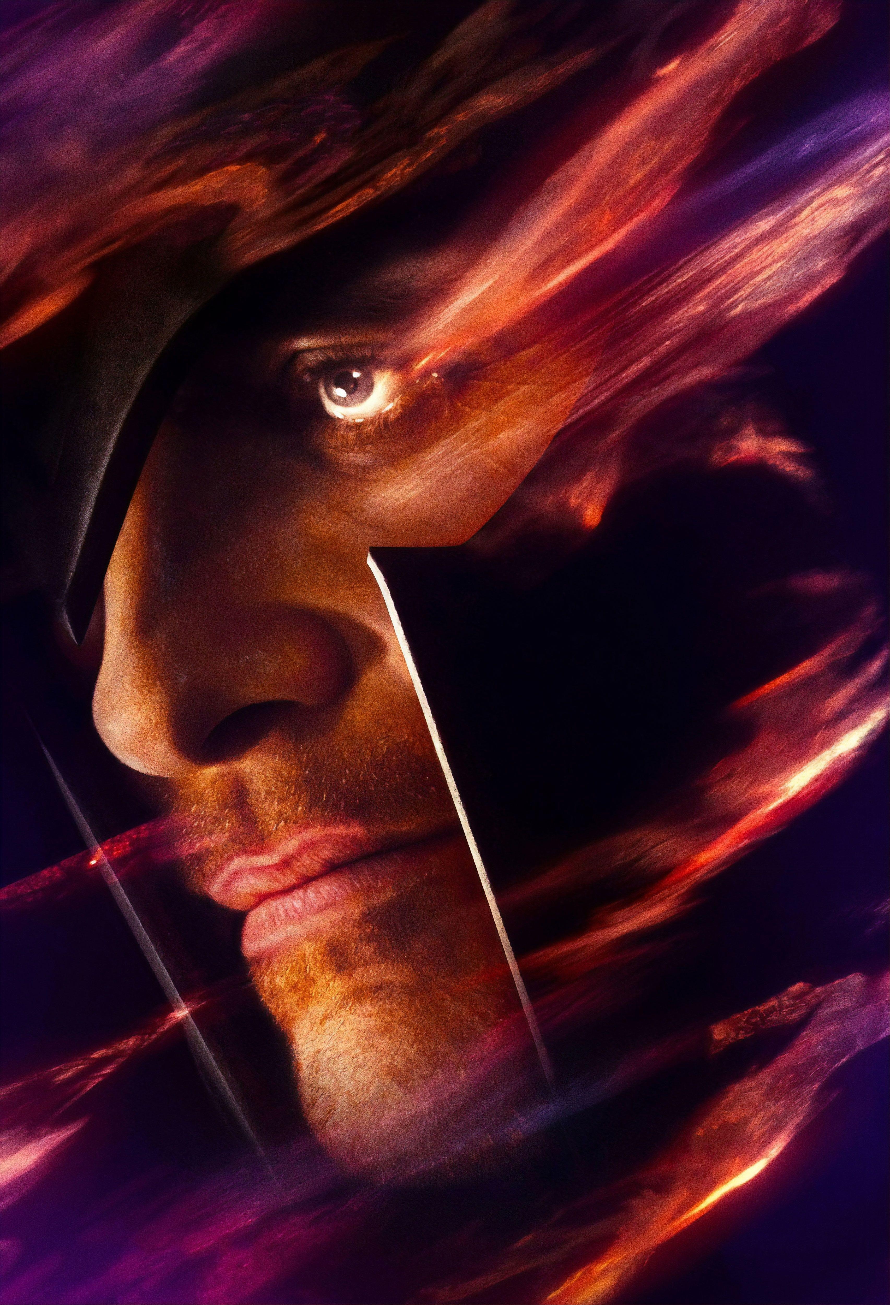 Michael Fassbender, Magneto, X-Men, Dark Phoenix, Filmplakat, 3410x5000 4K Handy