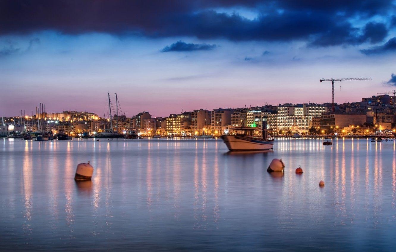 Malta, Meer, Himmel, Küste, Stadt, 1340x850 HD Desktop