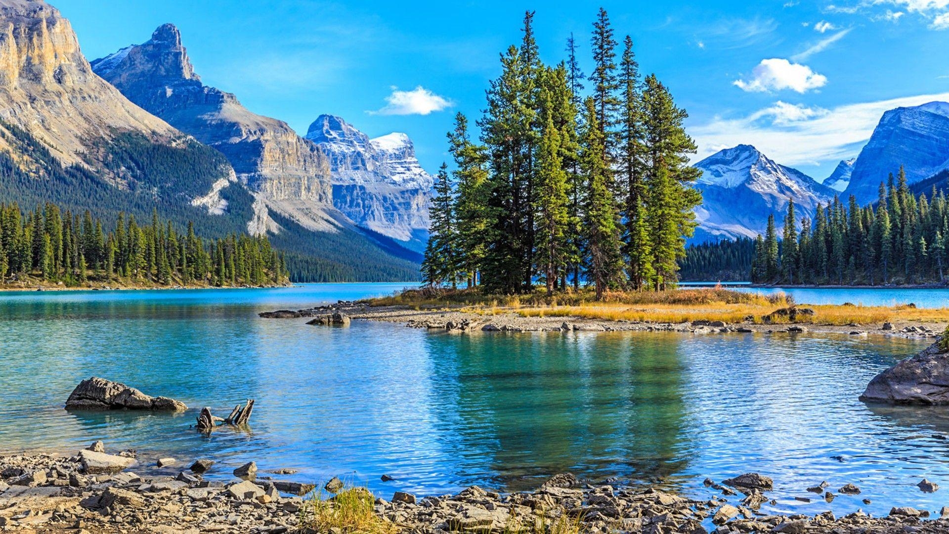 Maligne Lake, Jasper Nationalpark, Natur, Kanada, 1920x1080 Full HD Desktop