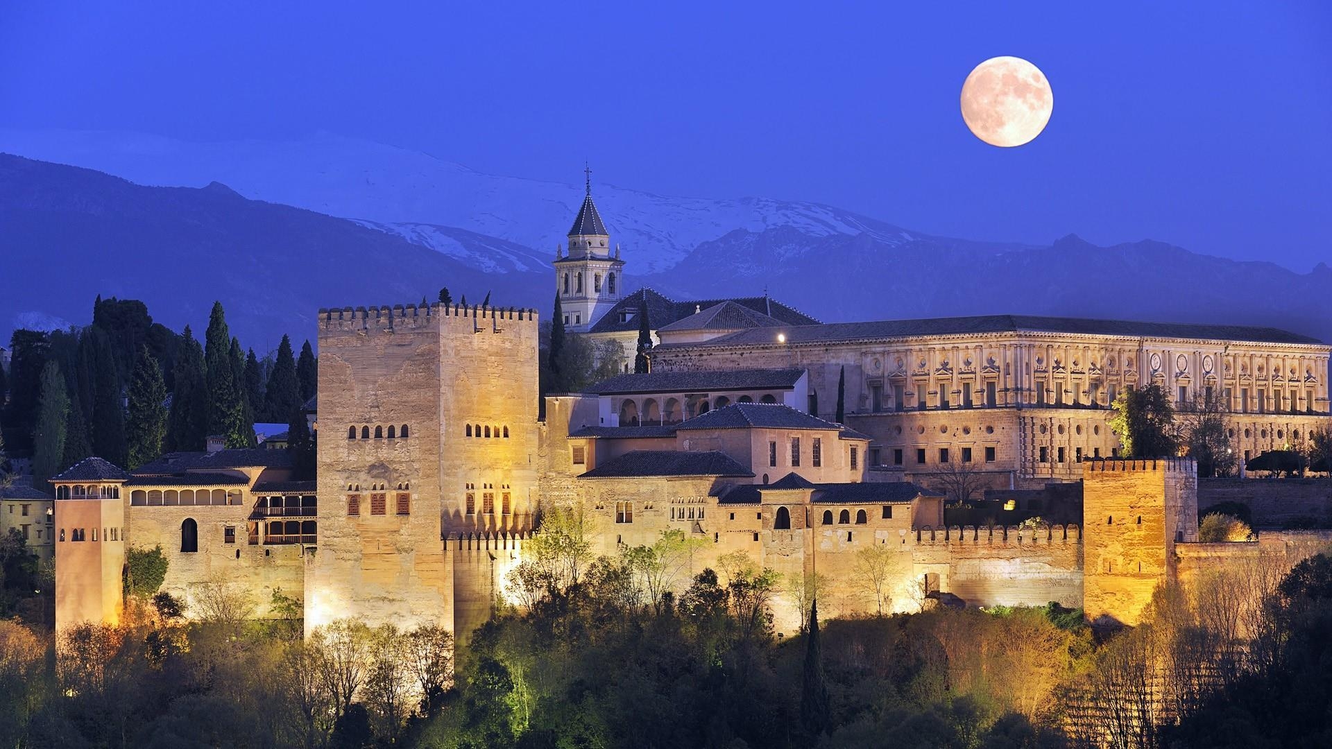 Alhambra, Hintergrund, Bild, Spanien, Bauwerk, 1920x1080 Full HD Desktop