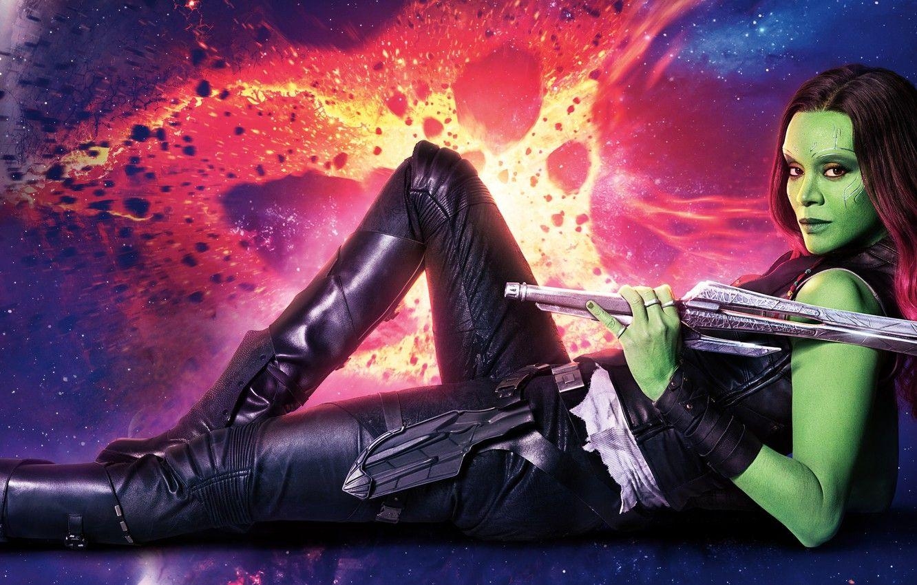 Guardians of the Galaxy, Gamora, Marvel, Film, Vol 2, 1340x850 HD Desktop