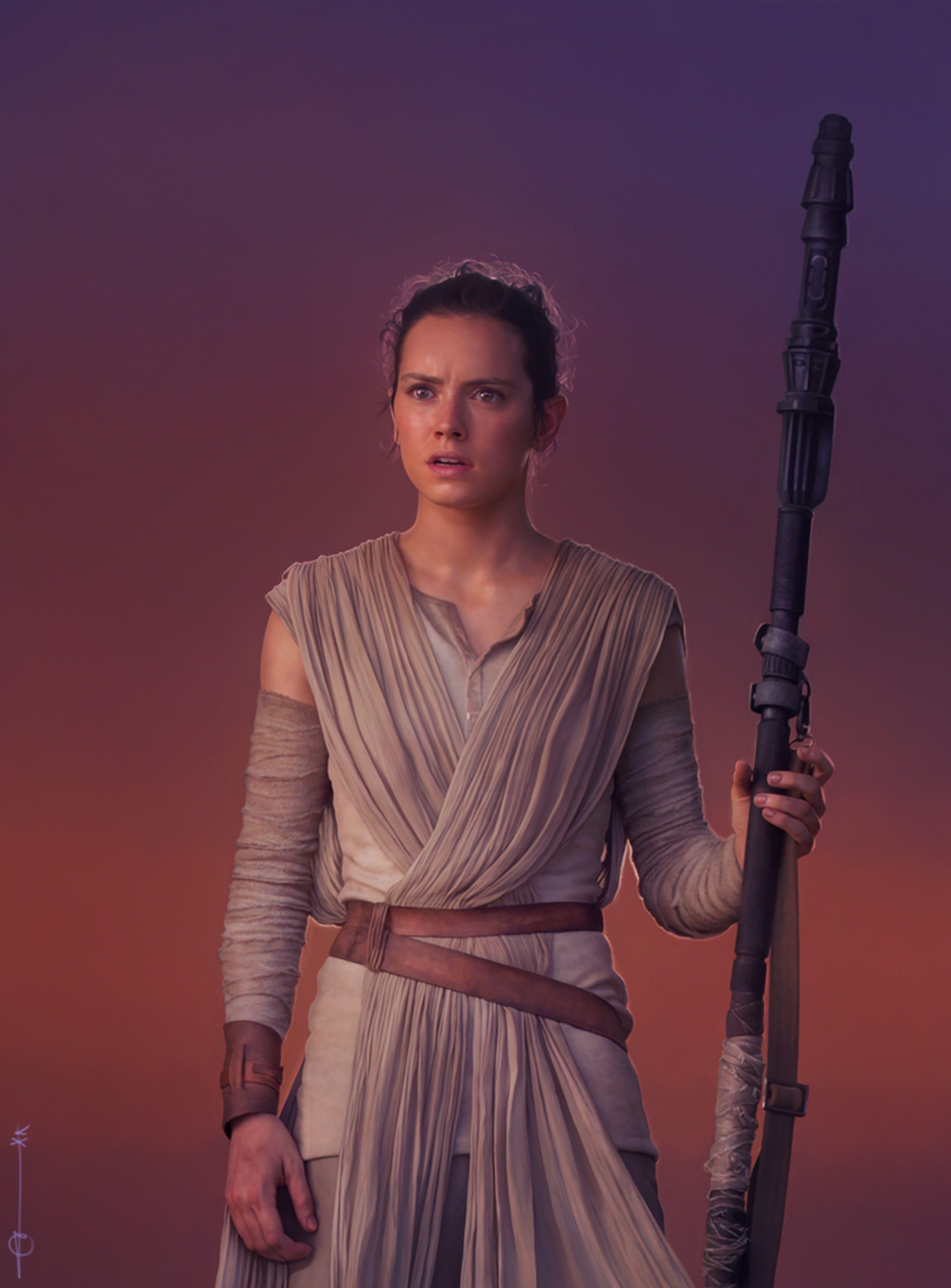 Rey, Star Wars, Episode VII, Die Macht erwacht, Fan Art, 3550x4800 4K Handy