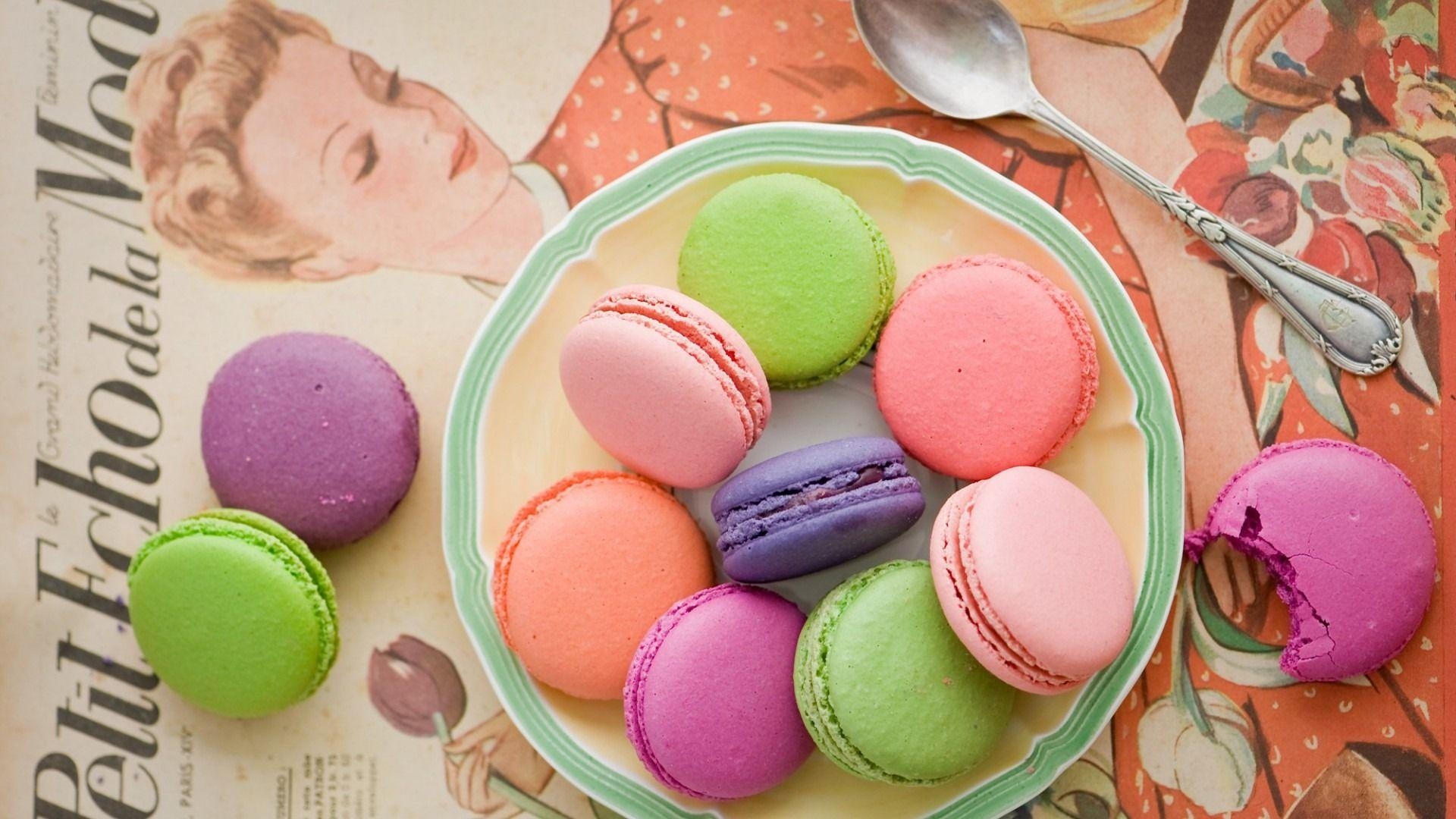 Macaron, 1080p, Dessert, farbig, Leckerei, 1920x1080 Full HD Desktop