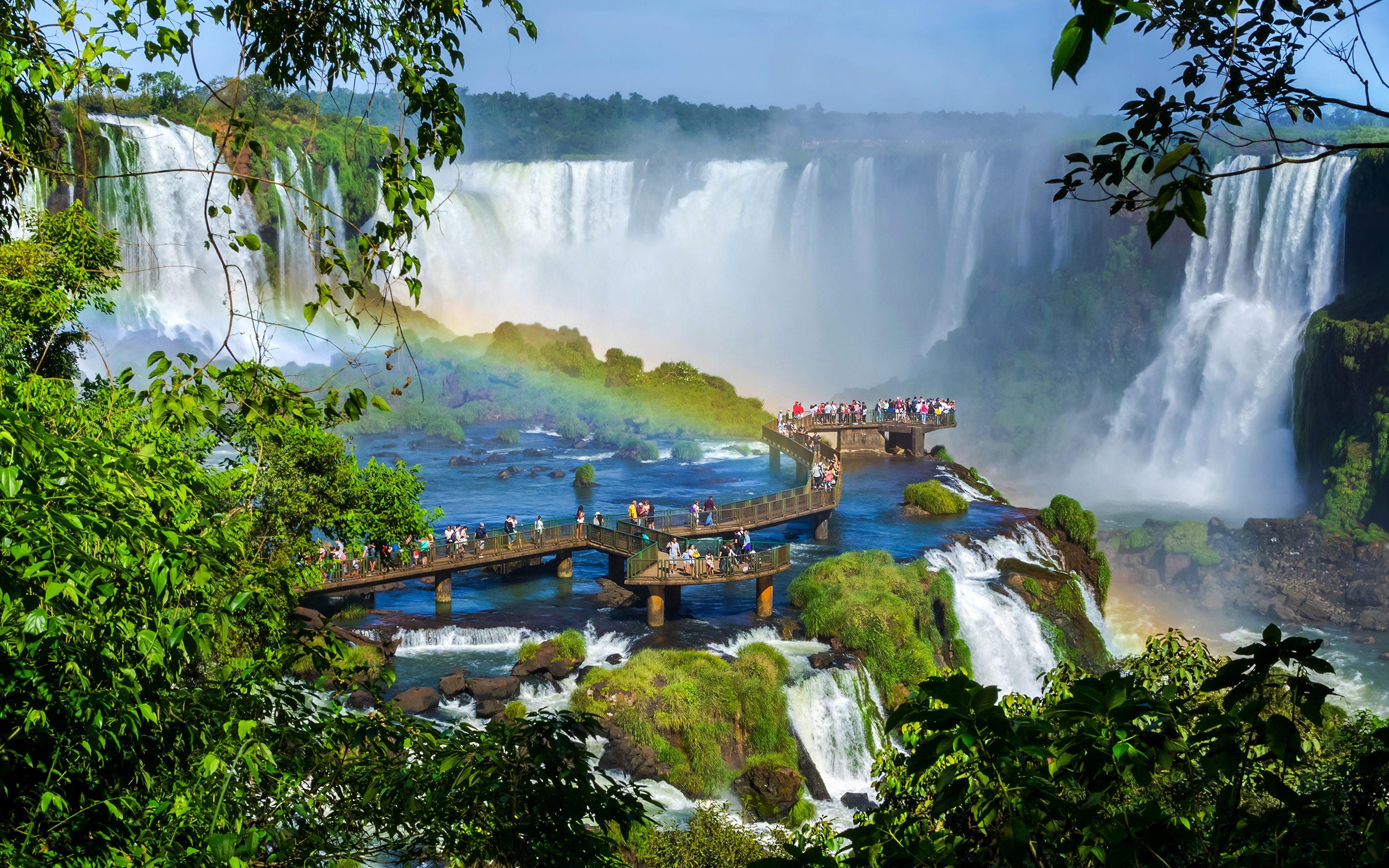 Naturbrücke, Iguazú, Argentinien, Regenbogen, Schönheit, 3840x2400 4K Desktop