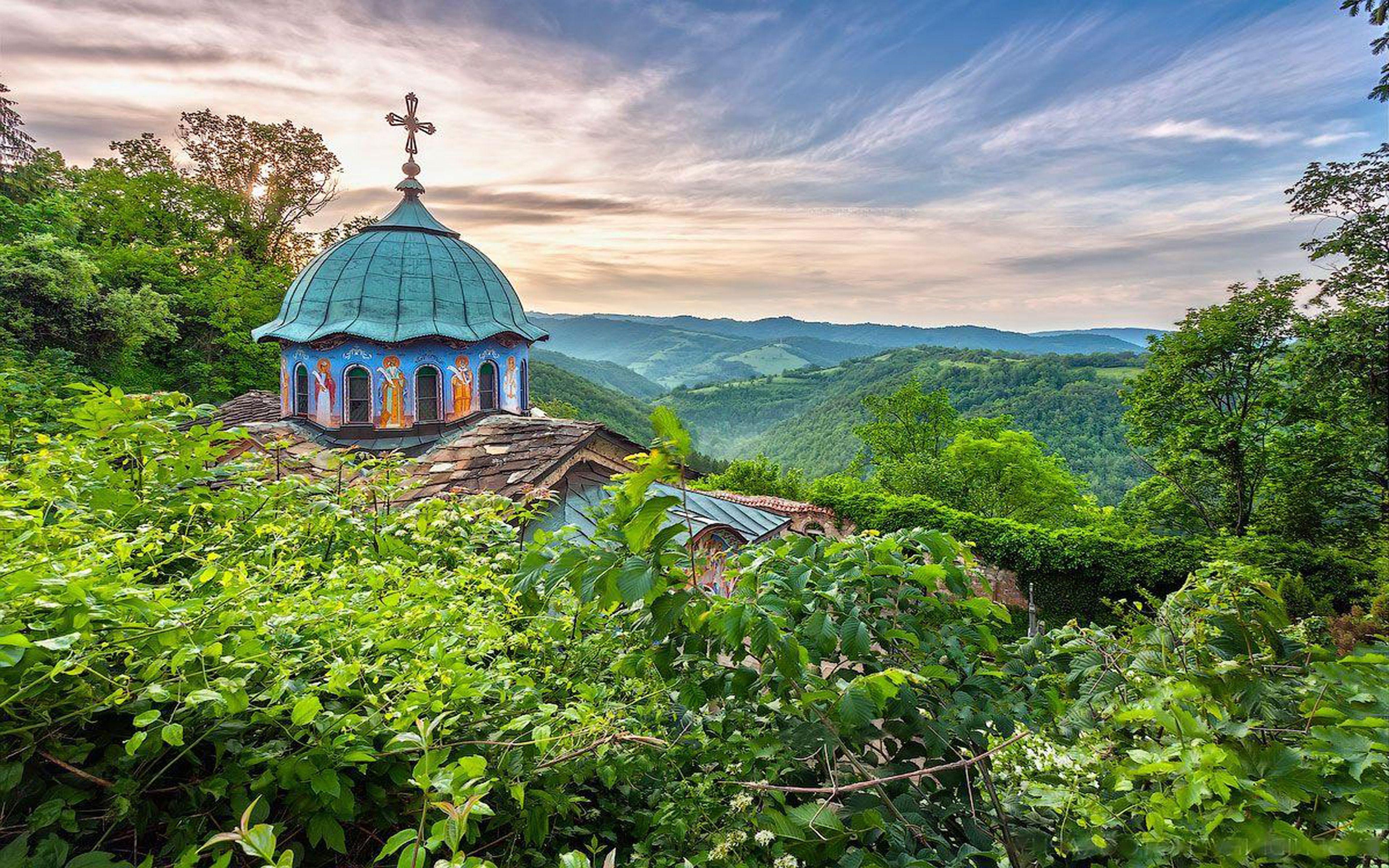 Sokolski Kloster, Bulgarien, Kirche, Wald, HD, 3840x2400 4K Desktop