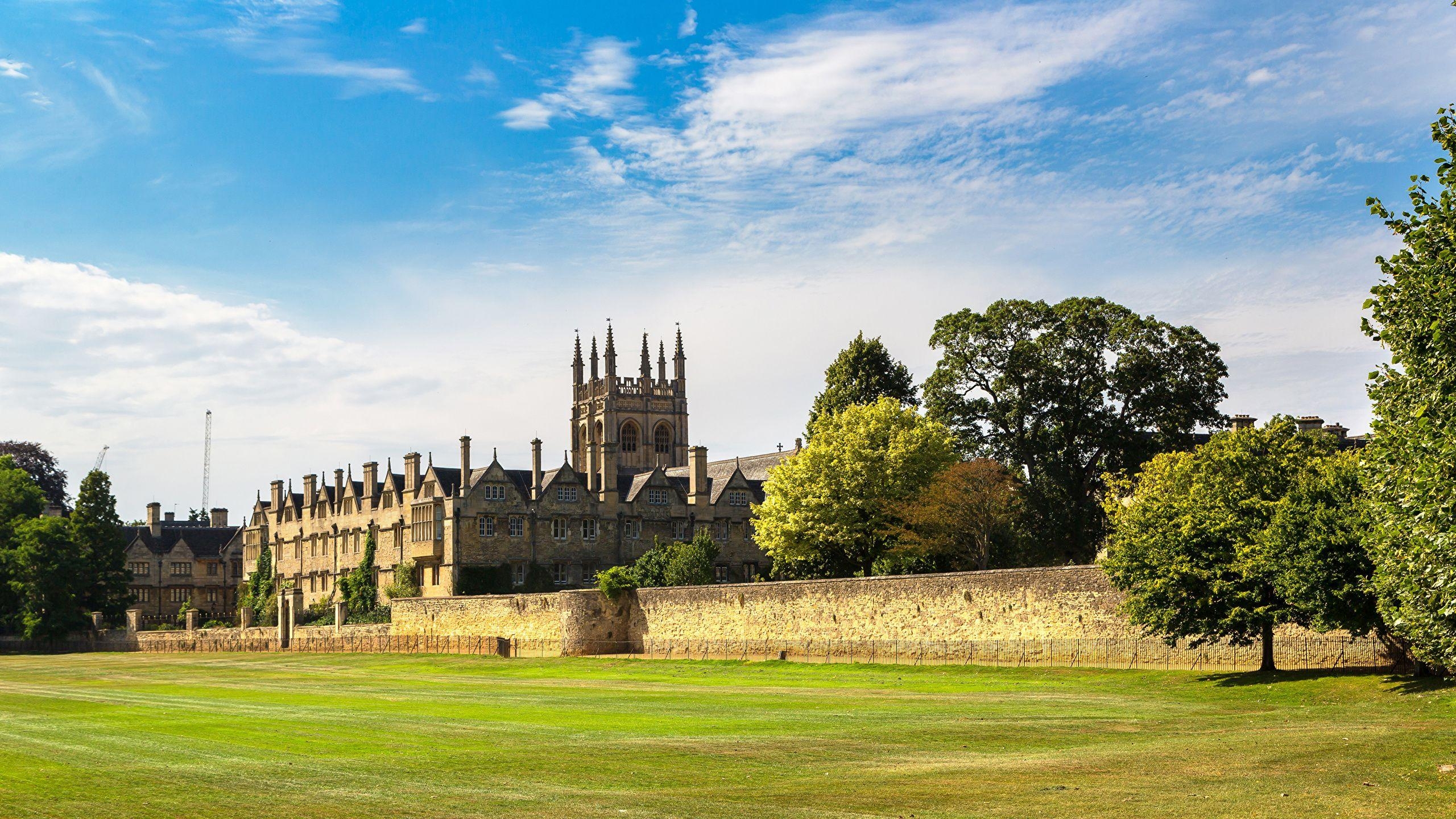 Oxford, England, Merton College, Universität, Zaun, 2560x1440 HD Desktop