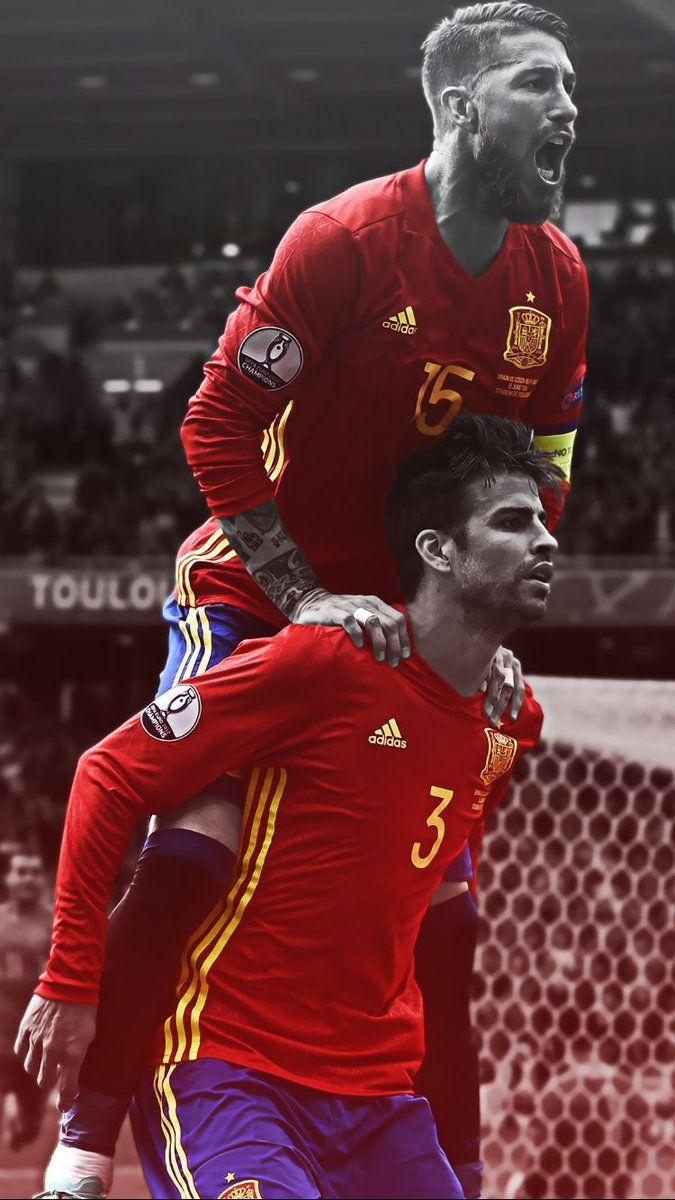 Gerard Pique, Sergio Ramos, Twitter, Spanien, HD, 680x1200 HD Handy