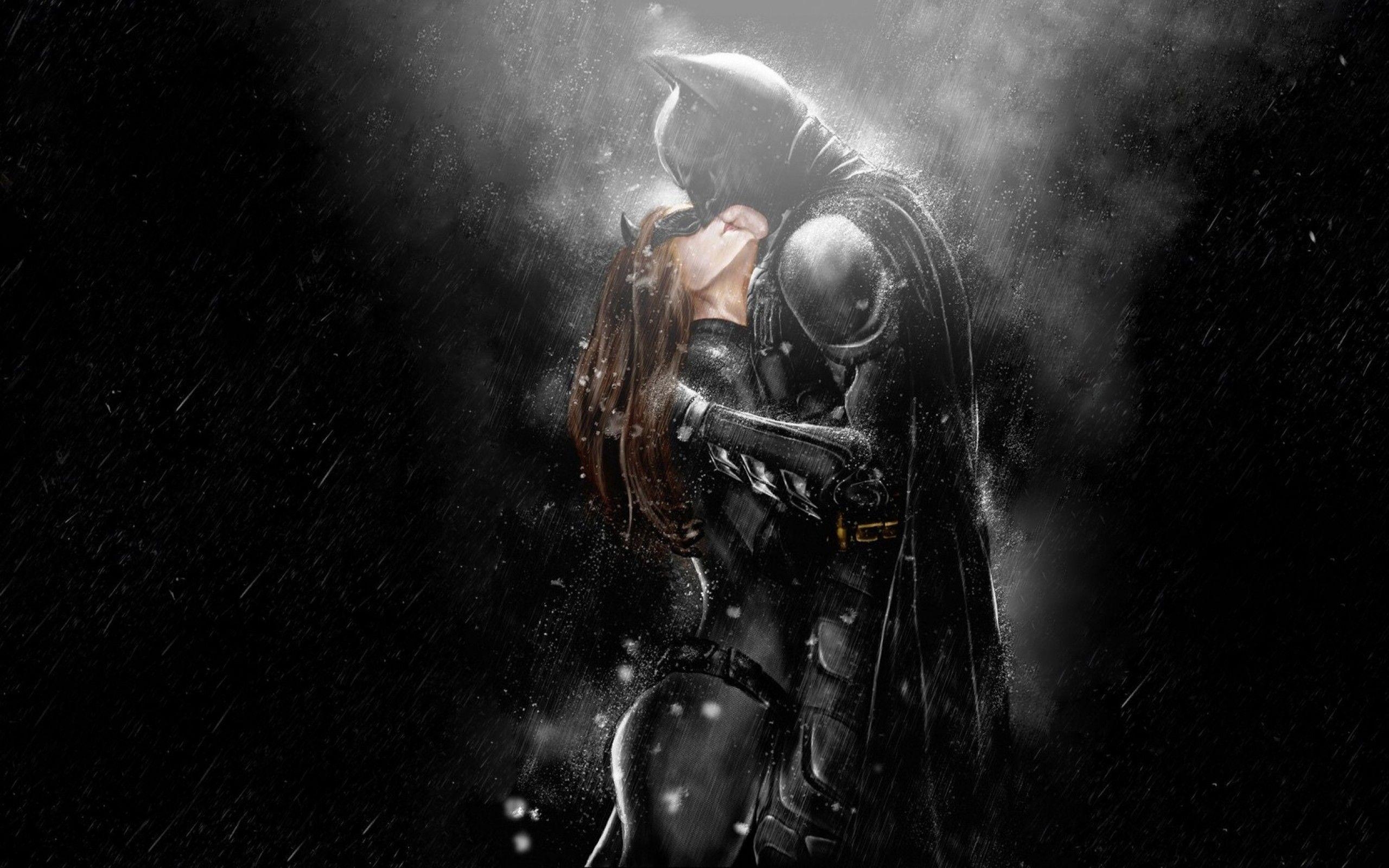 Batman, Catwoman, Dark Knight Rises, Kuss, Film, 2560x1600 HD Desktop