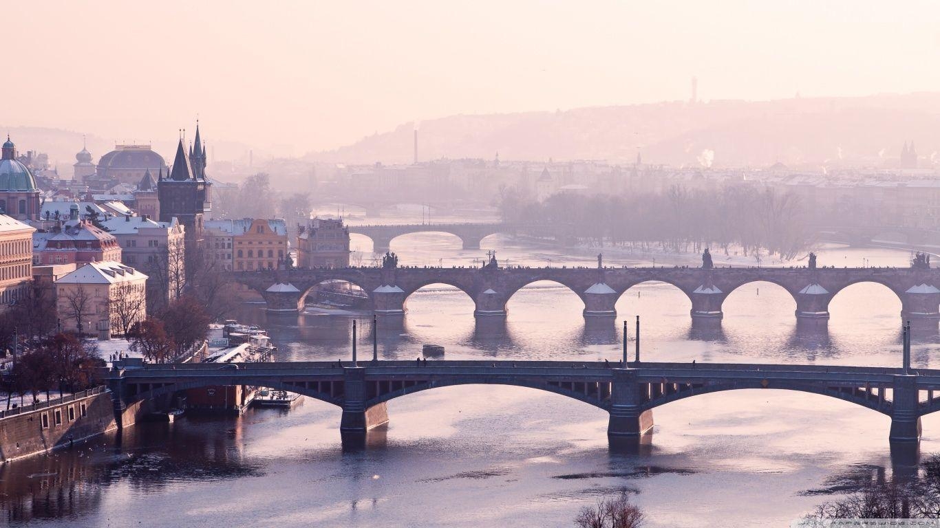 Prager Brücke, Tschechien, 4K HD, Desktop, Architektur, 1370x770 HD Desktop