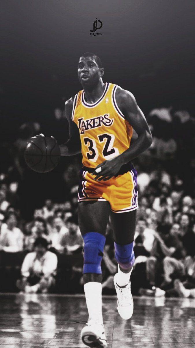 Magic Johnson, Kareem Abdul Jabbar, Lakers, Basketball, Duo, 680x1200 HD Handy