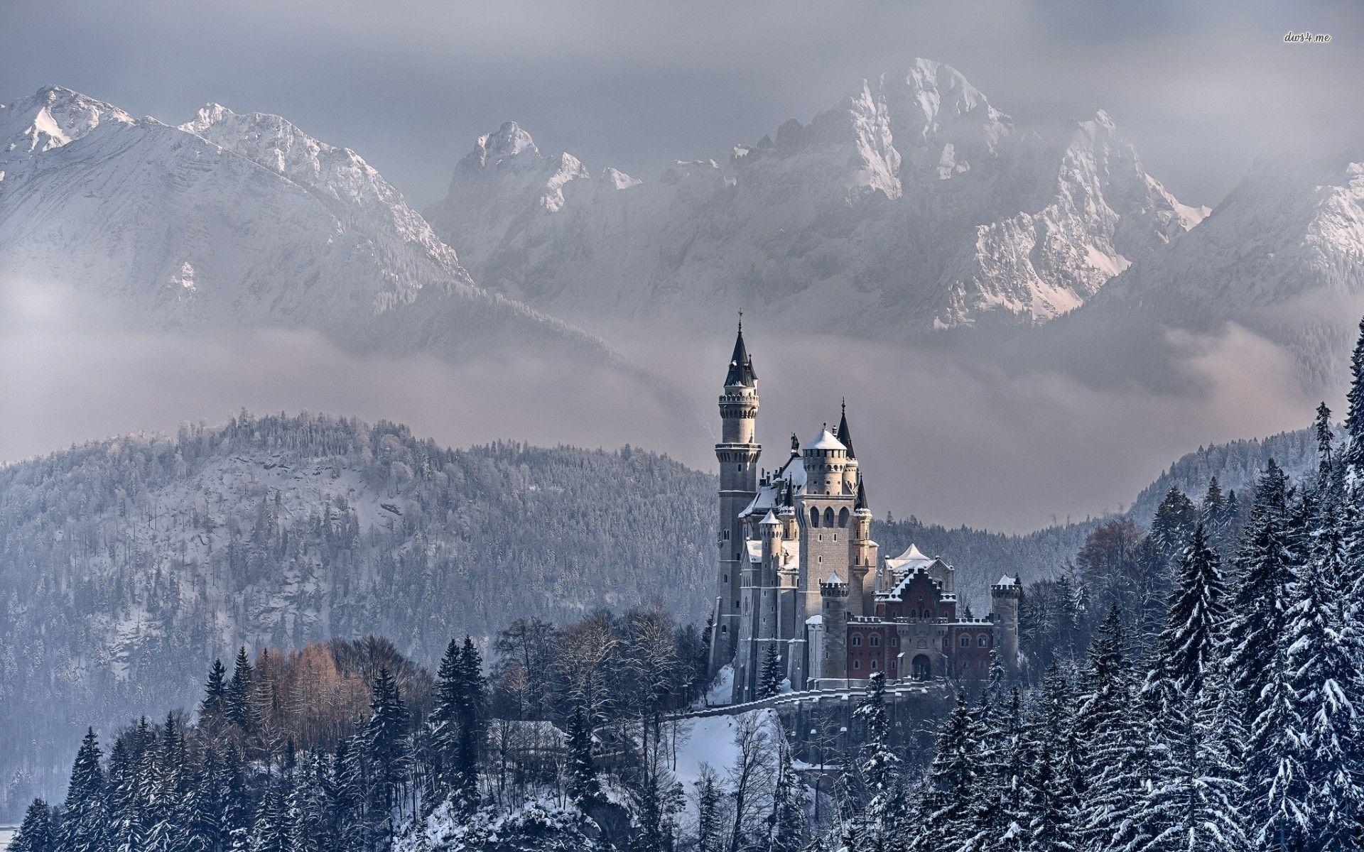 Neuschwanstein Winter, Schnee, Bayern, Kälte, Idylle, 1920x1200 HD Desktop