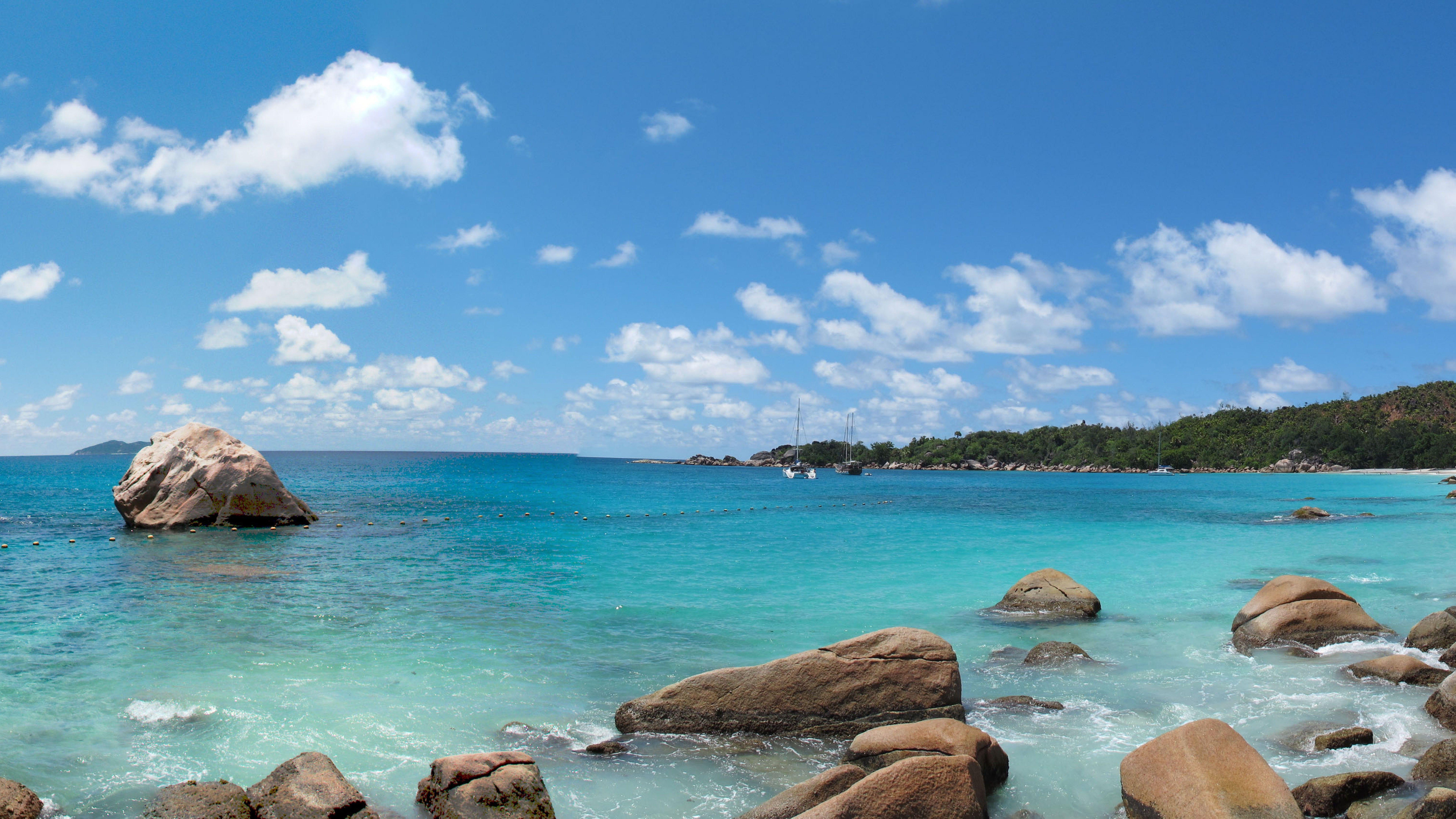 Anse Lazio, Praslin, Seychellen, Strand, Top, 7680x4320 4K Desktop