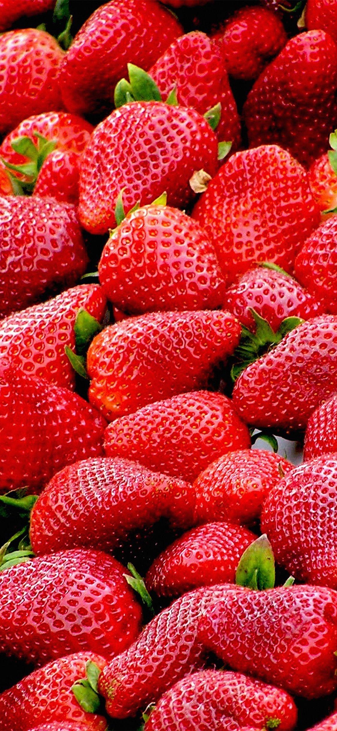 iPhone X, Erdbeeren, rote Frucht, Bildschirm, Hintergrund, 1130x2440 HD Handy