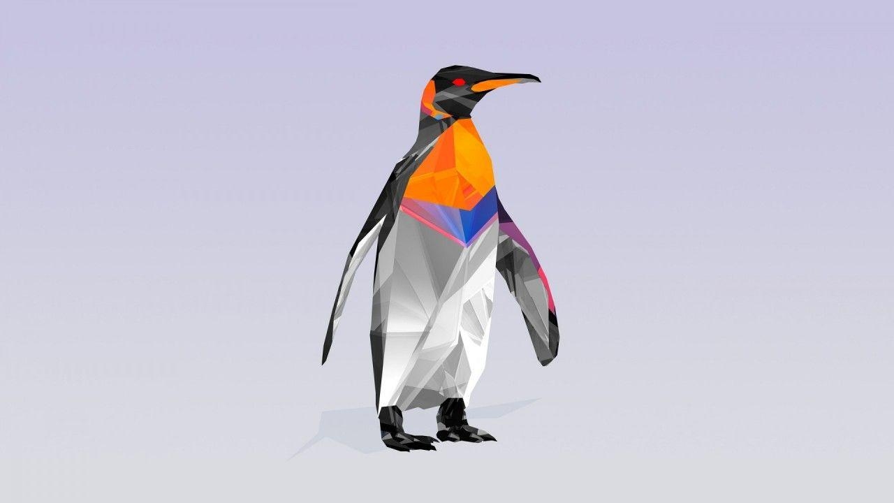 Low Poly, Pinguin, Geometrisch, Wallpaper, Kunst, 1280x720 HD Desktop