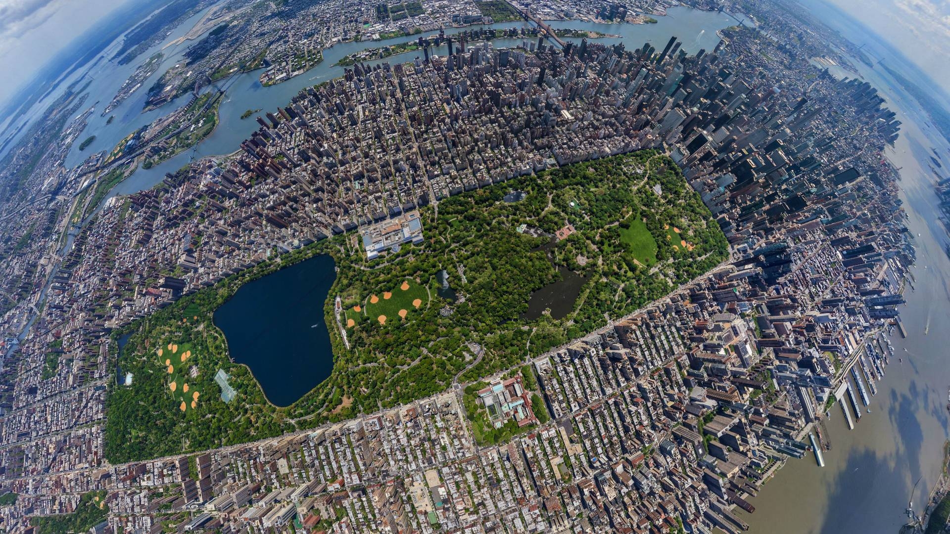 Luftaufnahme, Central Park, 49786 px, New York, Perspektive, 1920x1080 Full HD Desktop