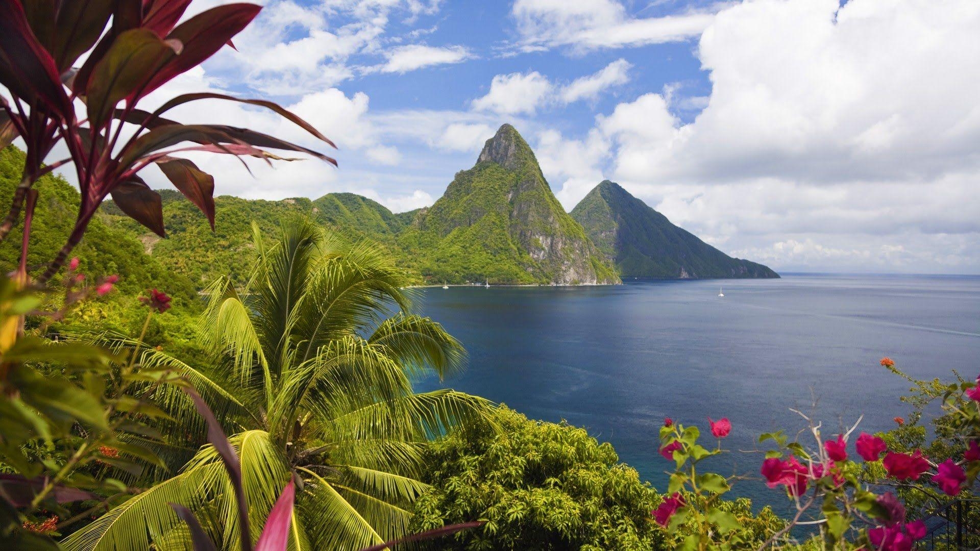 Saint Lucia, HD, Insel, Pitons, Natur, 1920x1080 Full HD Desktop