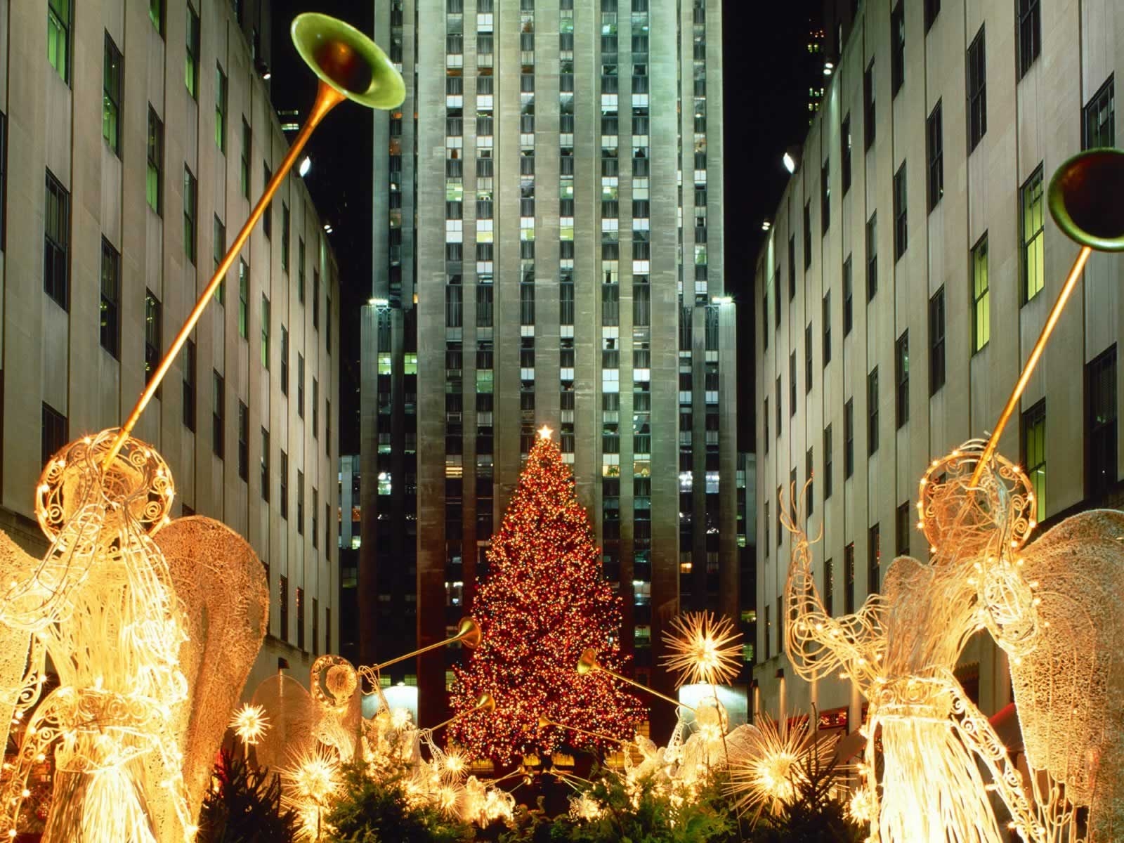 Weihnachten, Rockefeller Center, New York, Festlichkeit, Dekoration, 1600x1200 HD Desktop