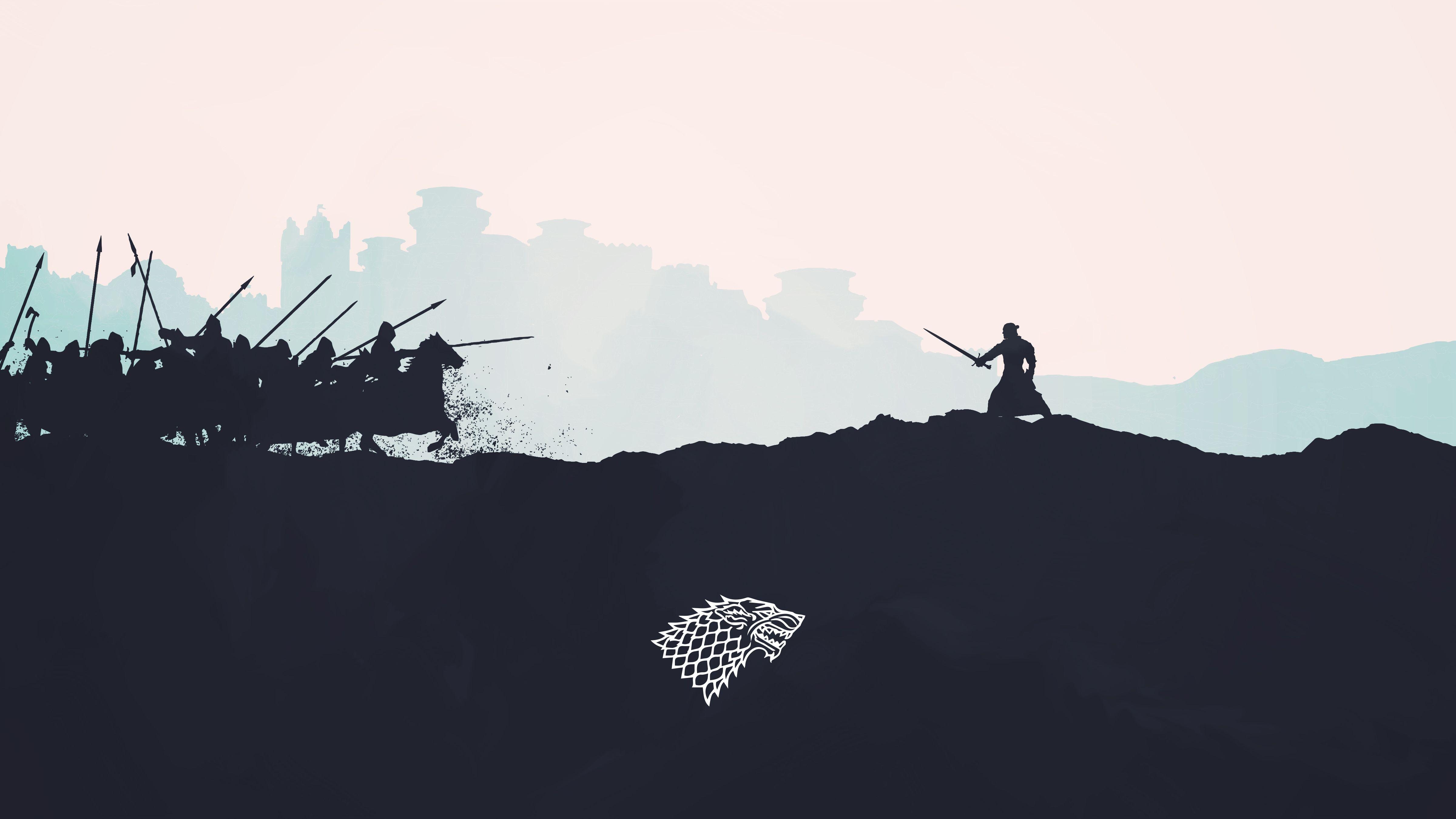 Game of Thrones, Schlacht, Bastarde, Jon Schnee, Minimal, 4800x2700 4K Desktop