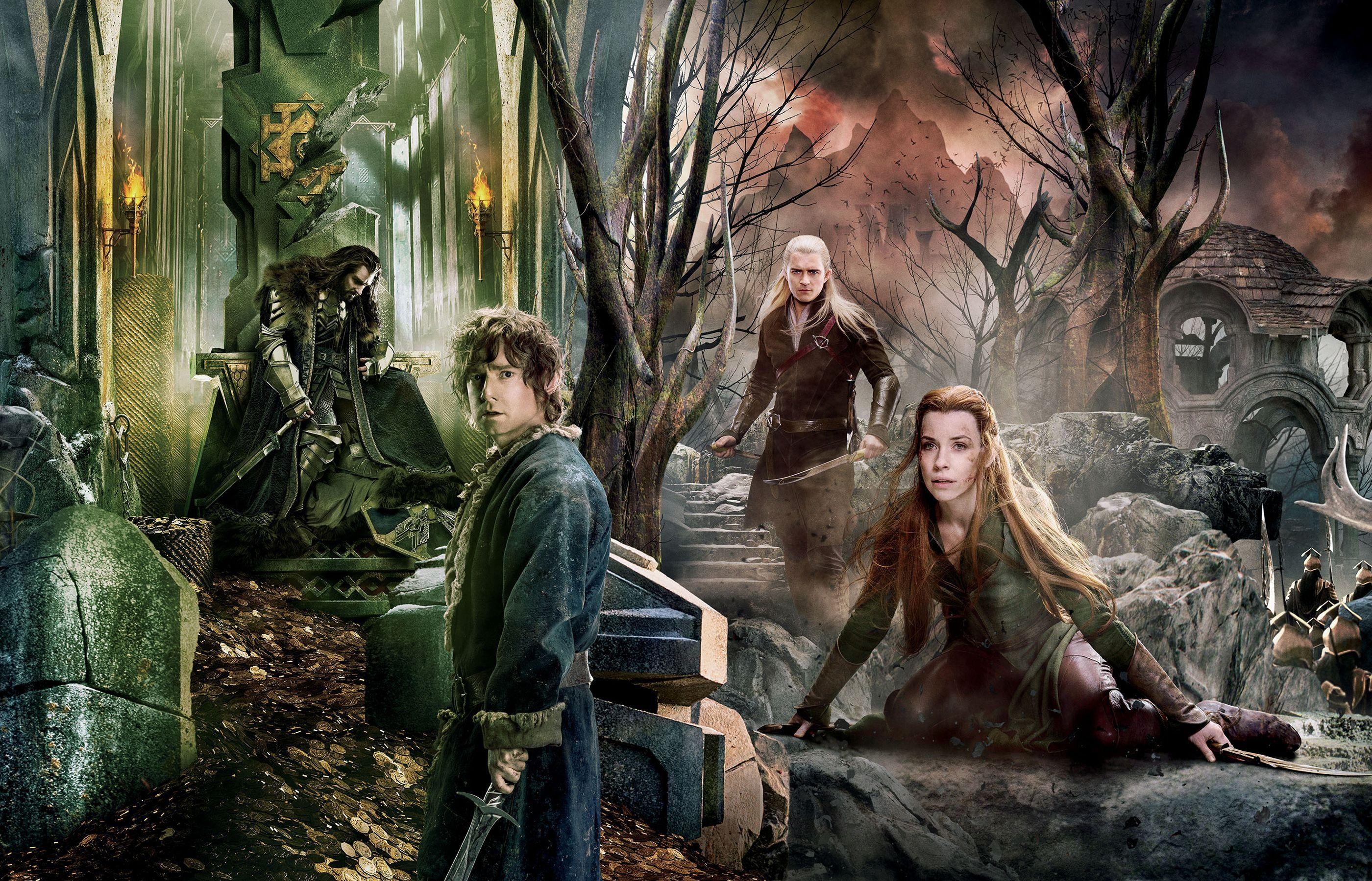 Bilbo, Tauriel, Legolas, Torin, HD-Hintergrund, 2800x1800 HD Desktop