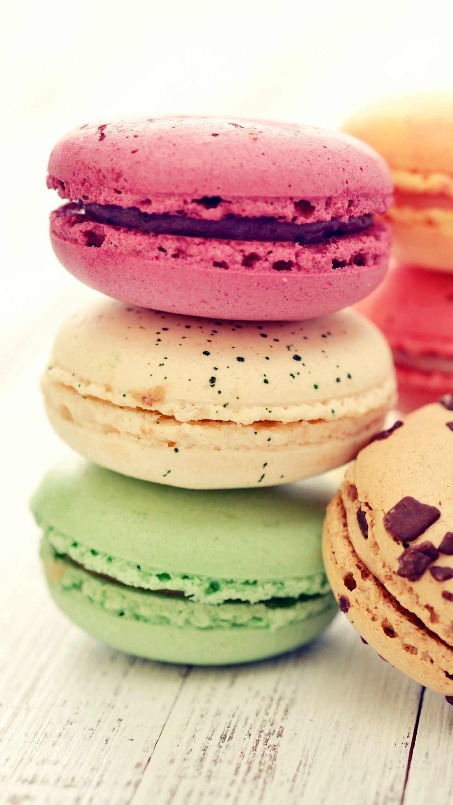 Macaron, Lebensmittel, Hintergrund, Süßigkeit, HD, 1440x2560 HD Handy