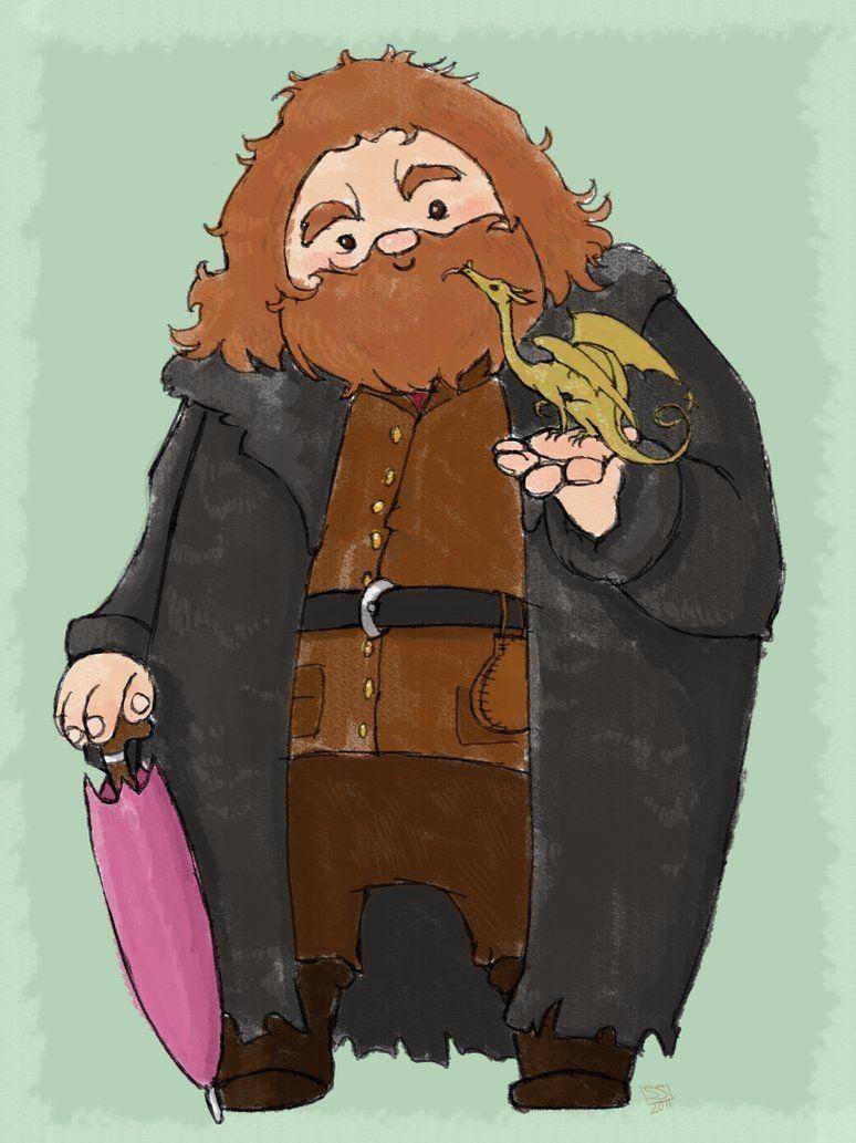 Hagrid, Norbert, Cartoon, Harry Potter, Illustration, 780x1040 HD Handy