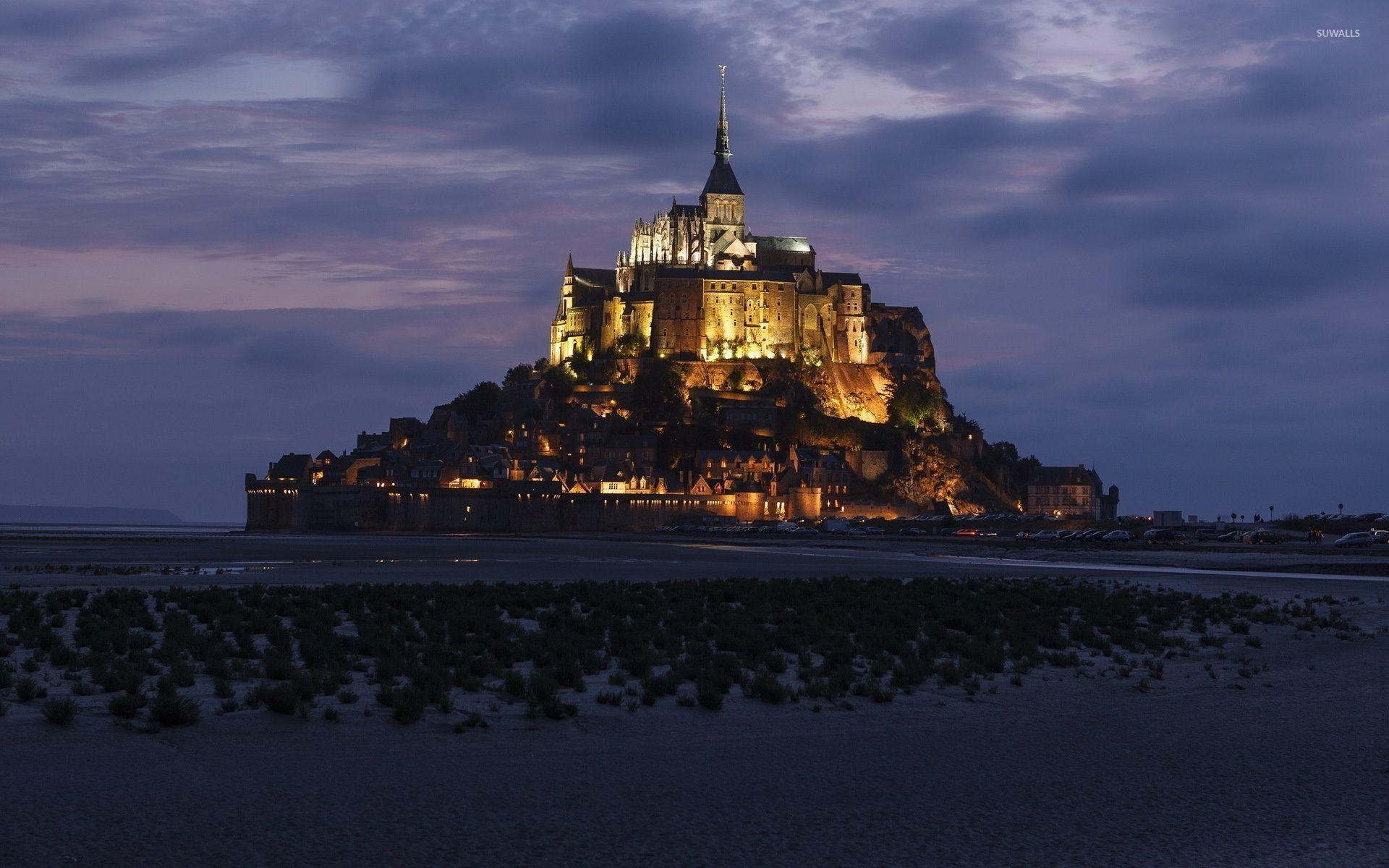 Mont Saint Michel, beleuchtet, Frankreich, Reisen, 1920x1200 HD Desktop