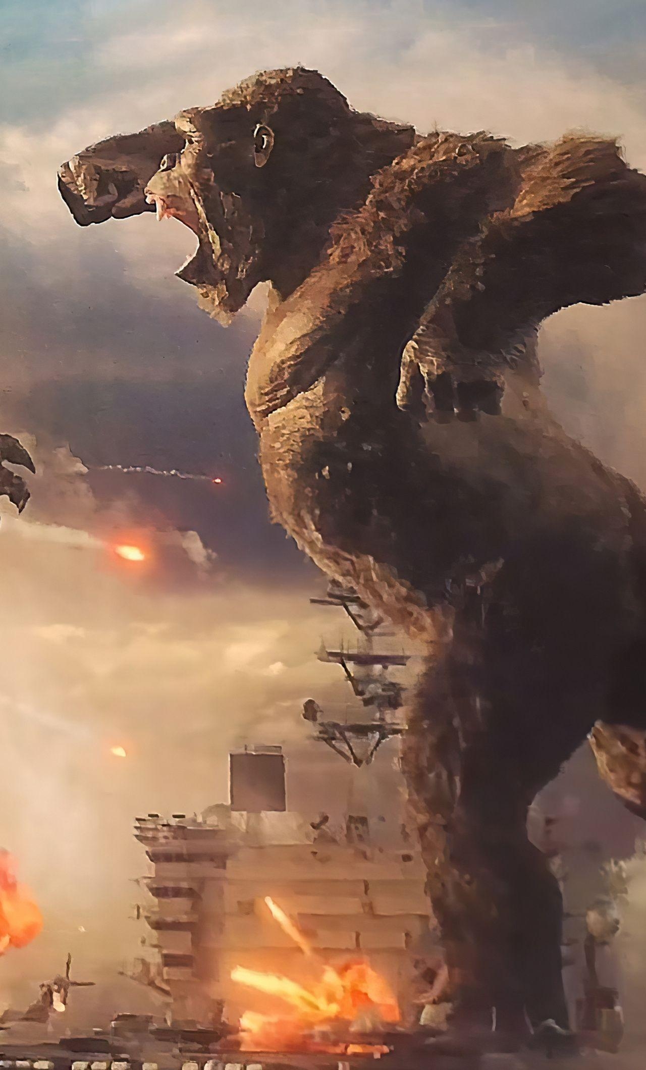 Godzilla, Kong, iPhone, 4K, Film, 1280x2120 HD Handy