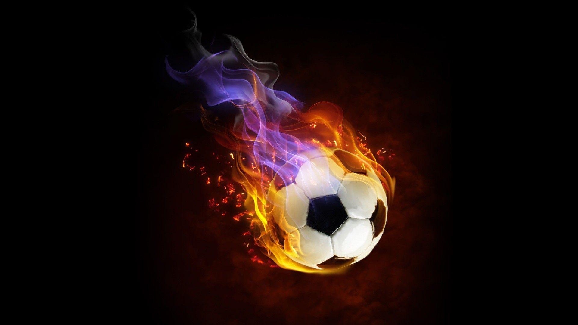 Flammen, Fußball, Ball, Hintergrund, Sport, 1920x1080 Full HD Desktop