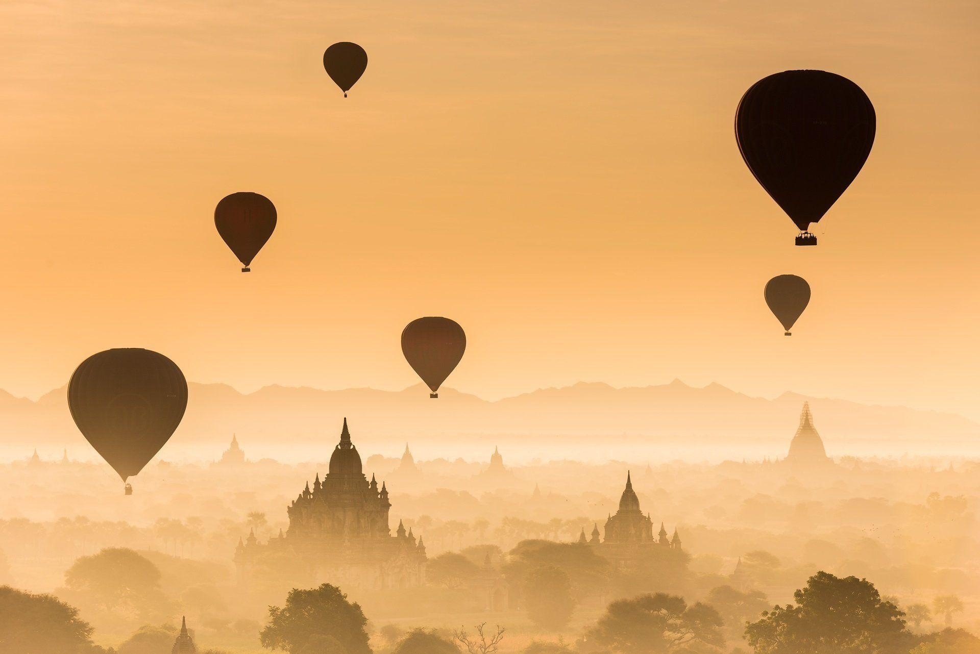 Bagan, Myanmar, Architektur, Sonnenuntergang, Burma, 1920x1290 HD Desktop