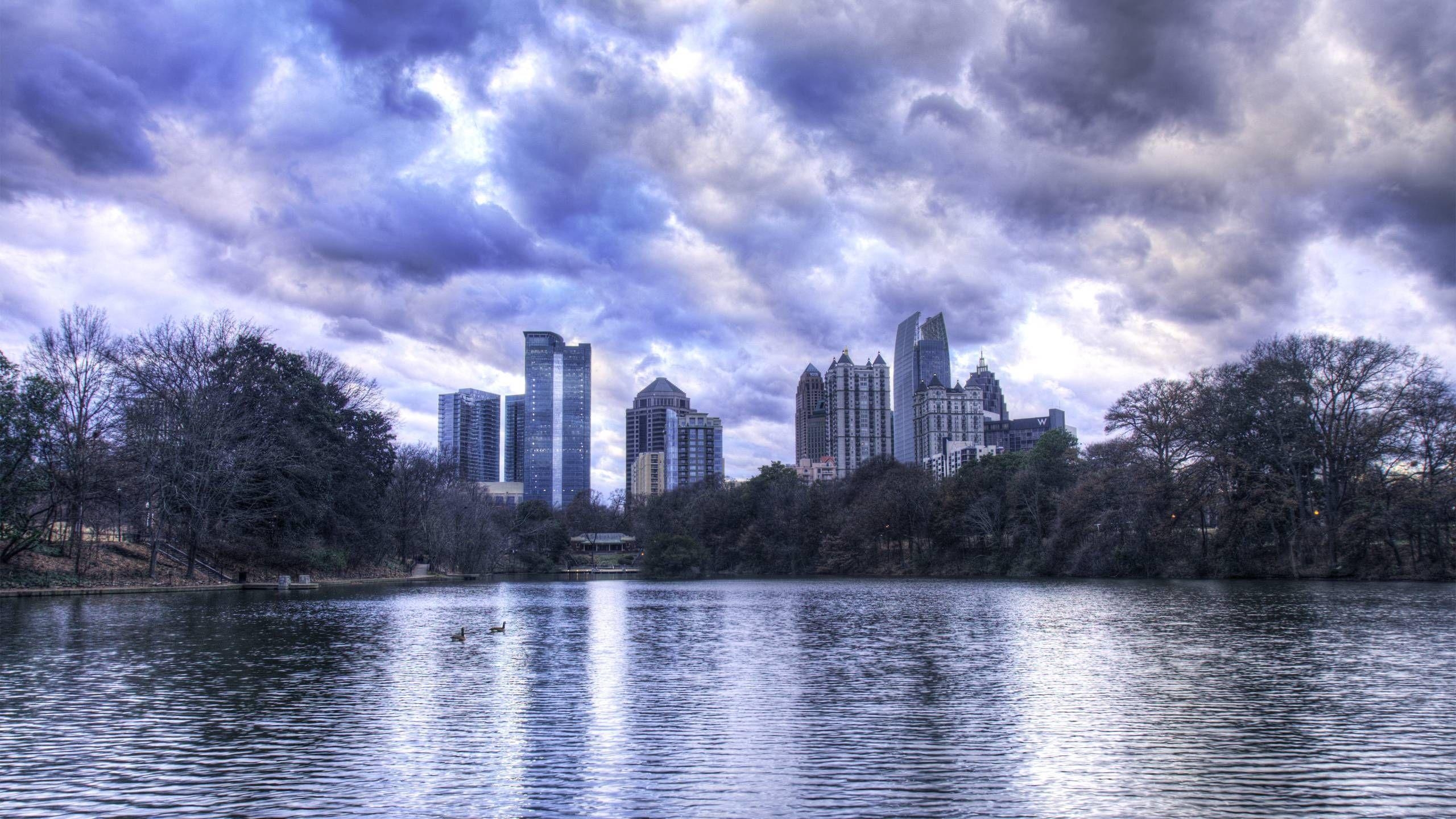 Atlanta, GA, Skyline, Hintergrund, Stadt, 2560x1440 HD Desktop