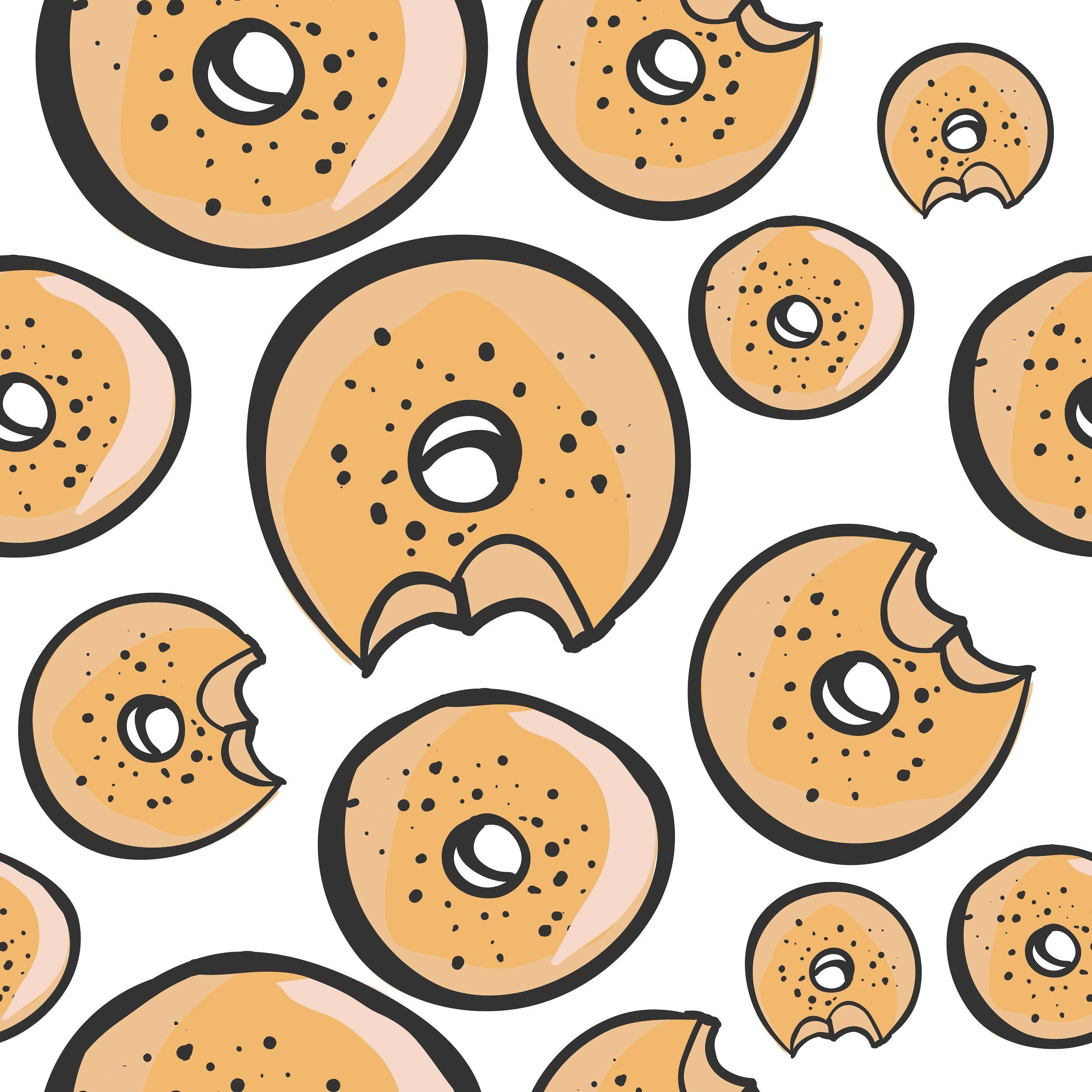 Bagel, Logo, Hintergrund, Grafik, Design, 2780x2780 HD Handy