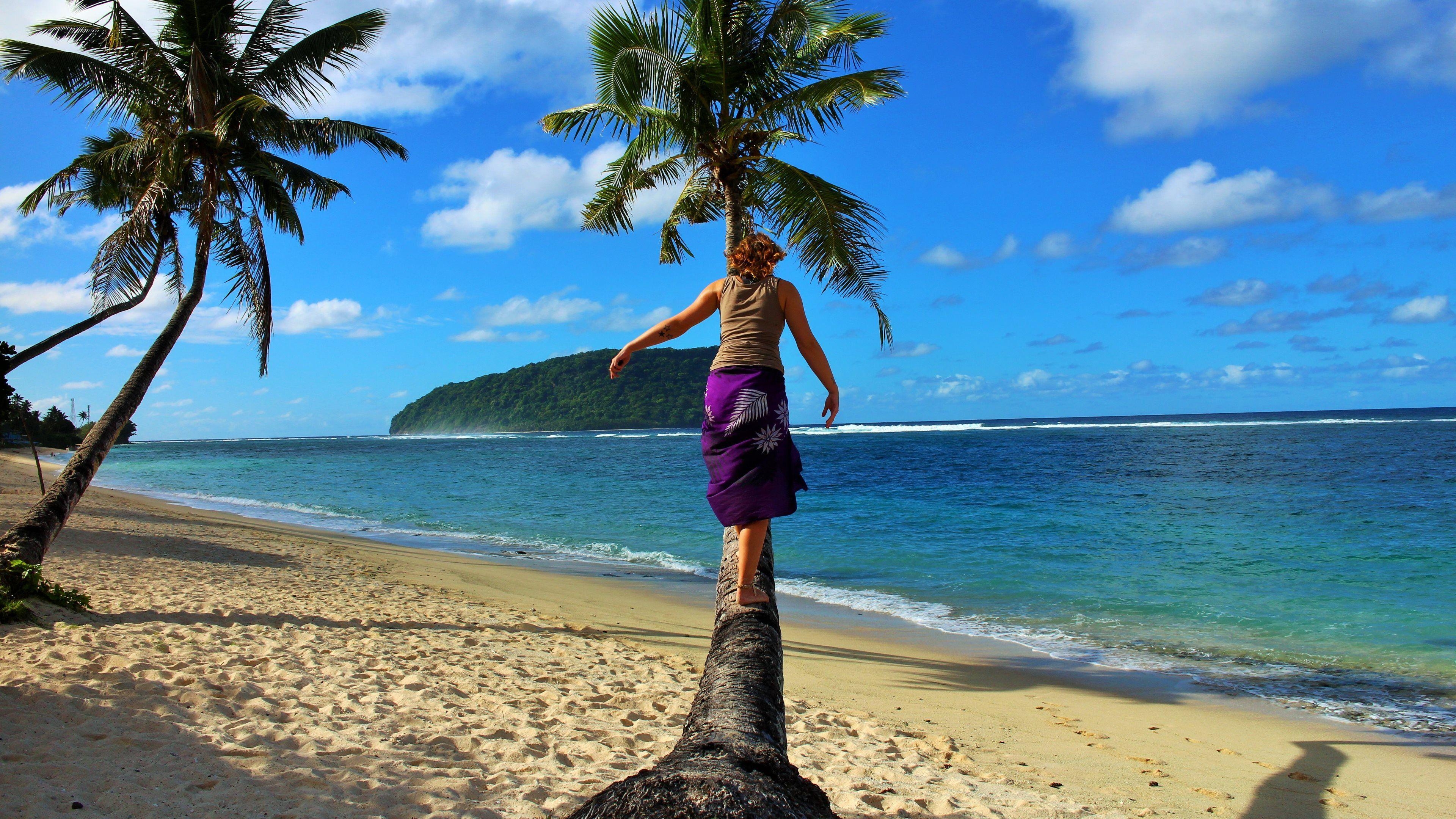 Samoa Strand, 4K, Desktop, Ozean, Panorama, 3840x2160 4K Desktop