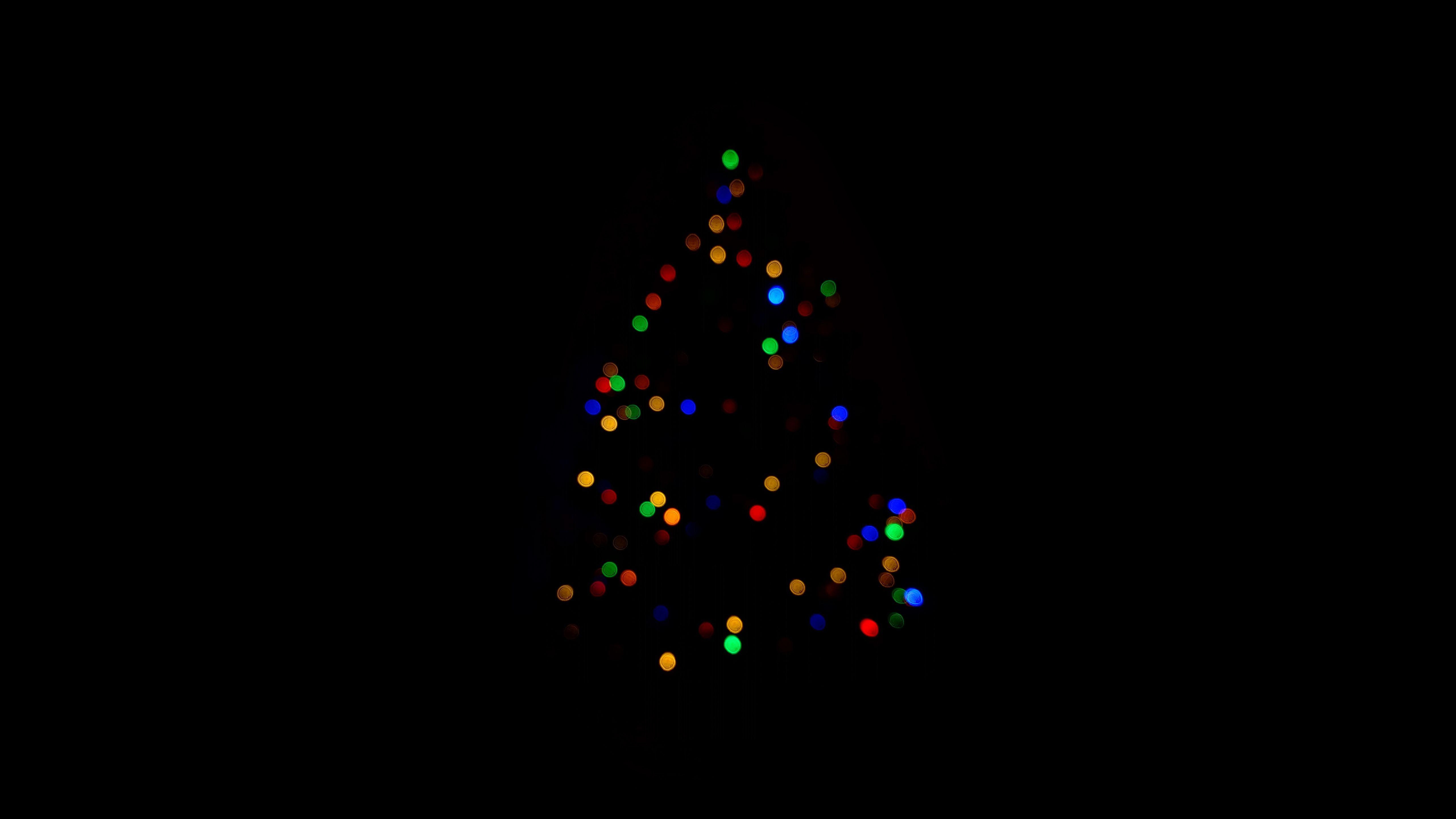 Weihnachtsbaum, Minimalismus, Dunkel, 4K, 5120x2880 4K Desktop