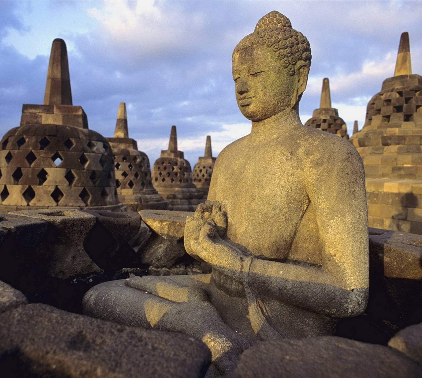 Borobudur, Indonesien, Tempel, Architektur, Hintergrund, 1430x1280 HD Desktop