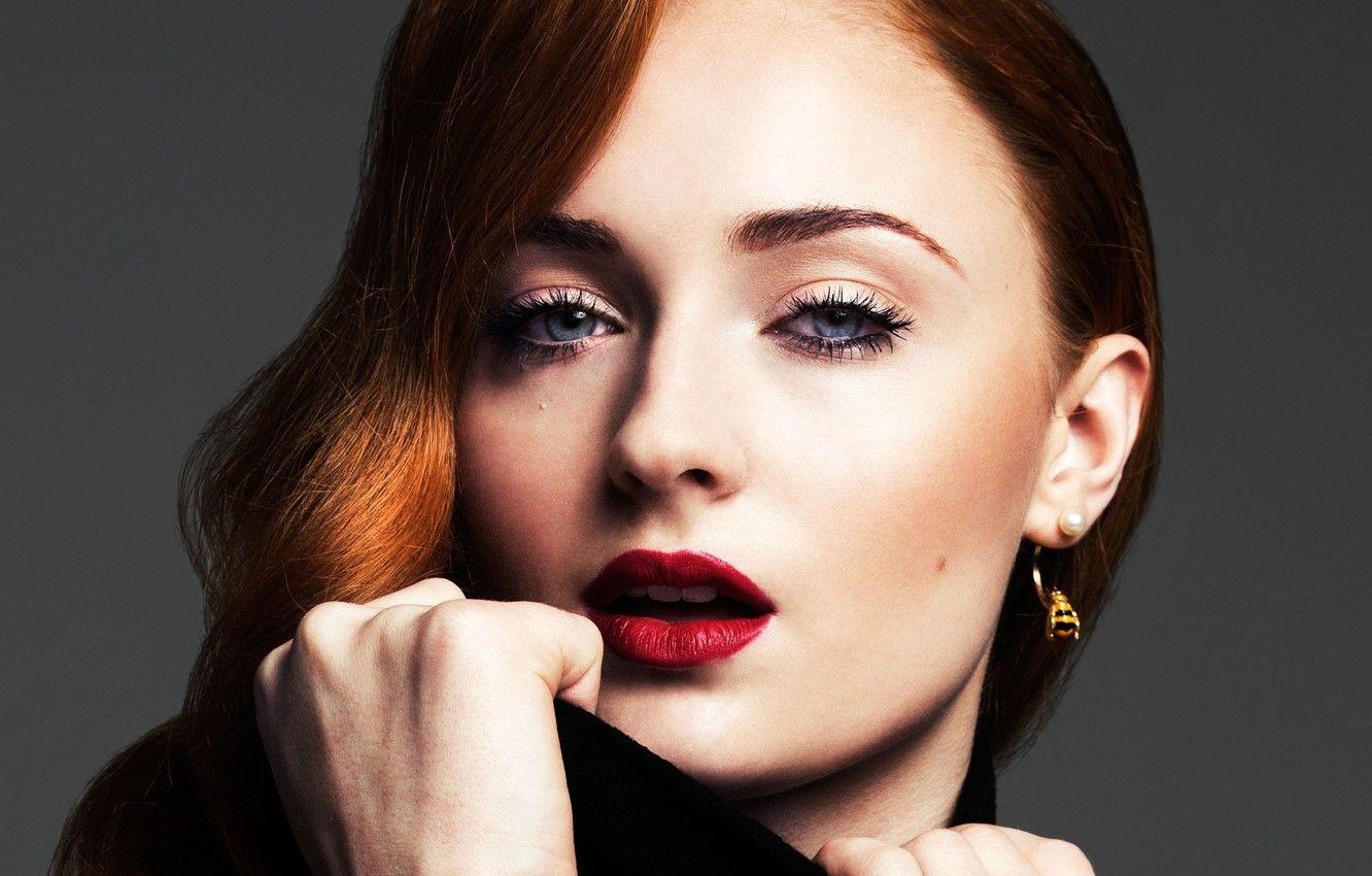 Sophie Turner, Porträt, Schauspielerin, Bild, anzusehen, 1340x850 HD Desktop